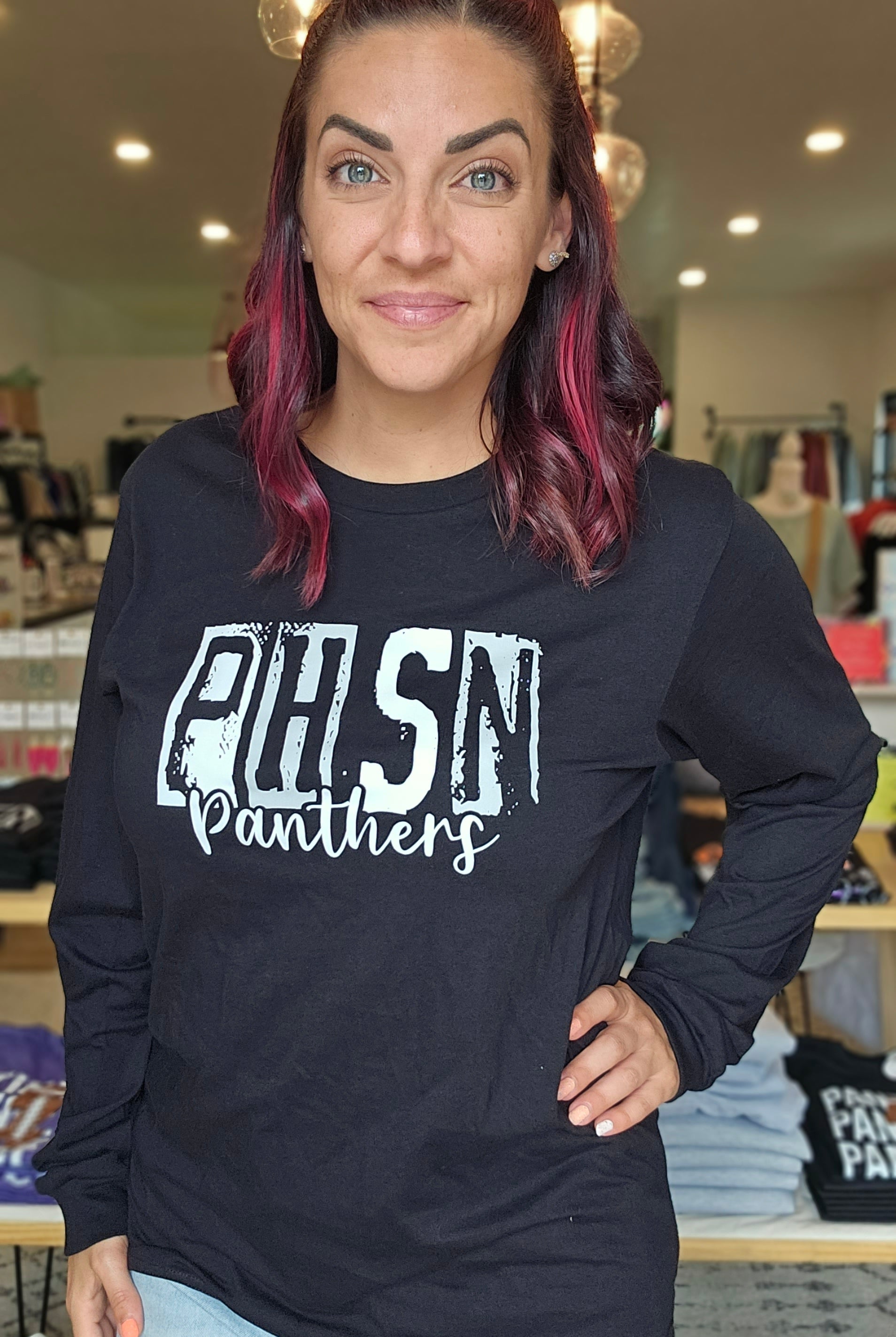 Shop Pickerington Stamped School Letters-Graphic Tee at Ruby Joy Boutique, a Women's Clothing Store in Pickerington, Ohio