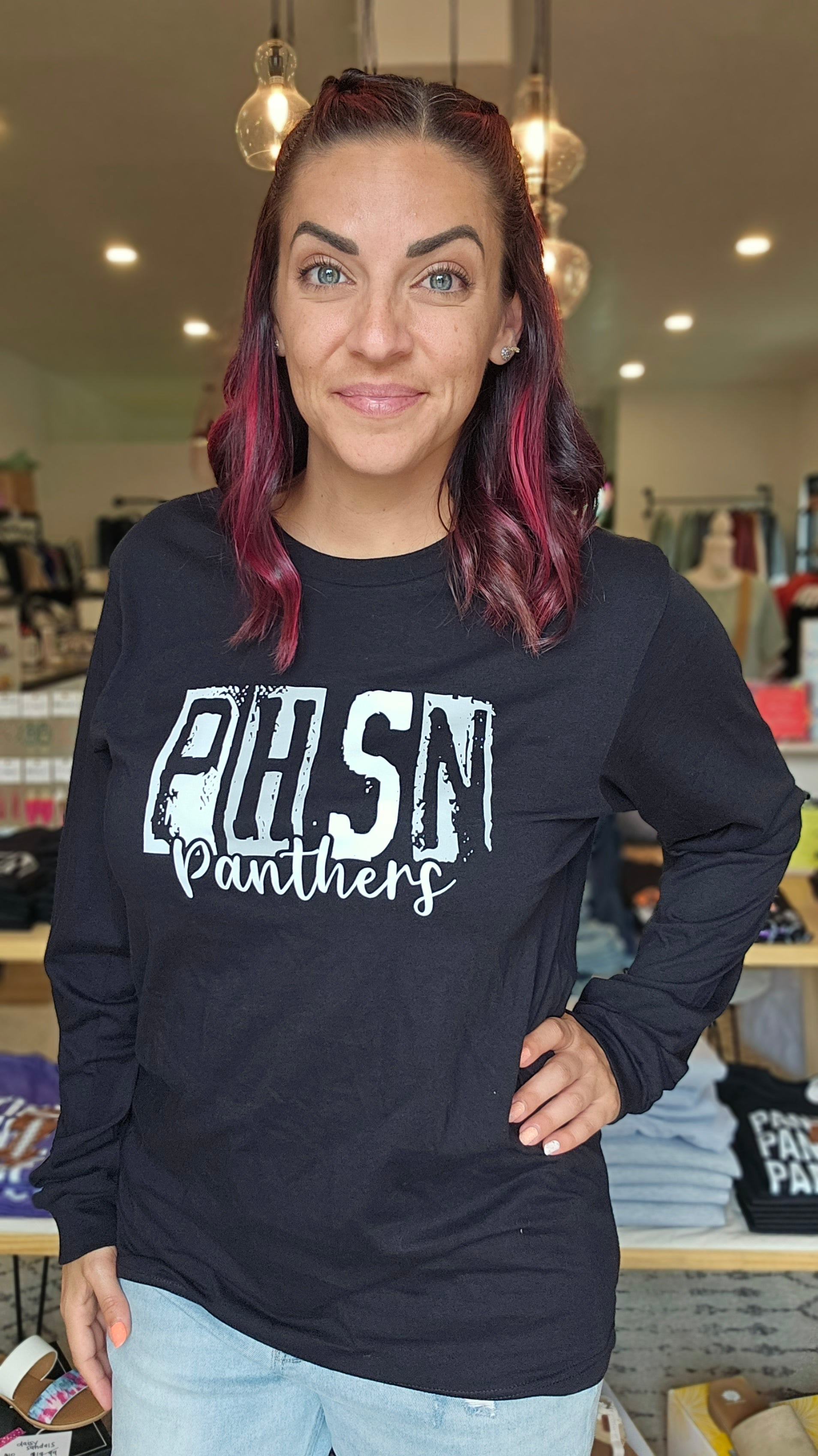 Shop Pickerington Stamped School Letters-Graphic Tee at Ruby Joy Boutique, a Women's Clothing Store in Pickerington, Ohio