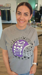 Shop Pickerington Starry Helmet Graphic Tee-Tigers at Ruby Joy Boutique, a Women's Clothing Store in Pickerington, Ohio