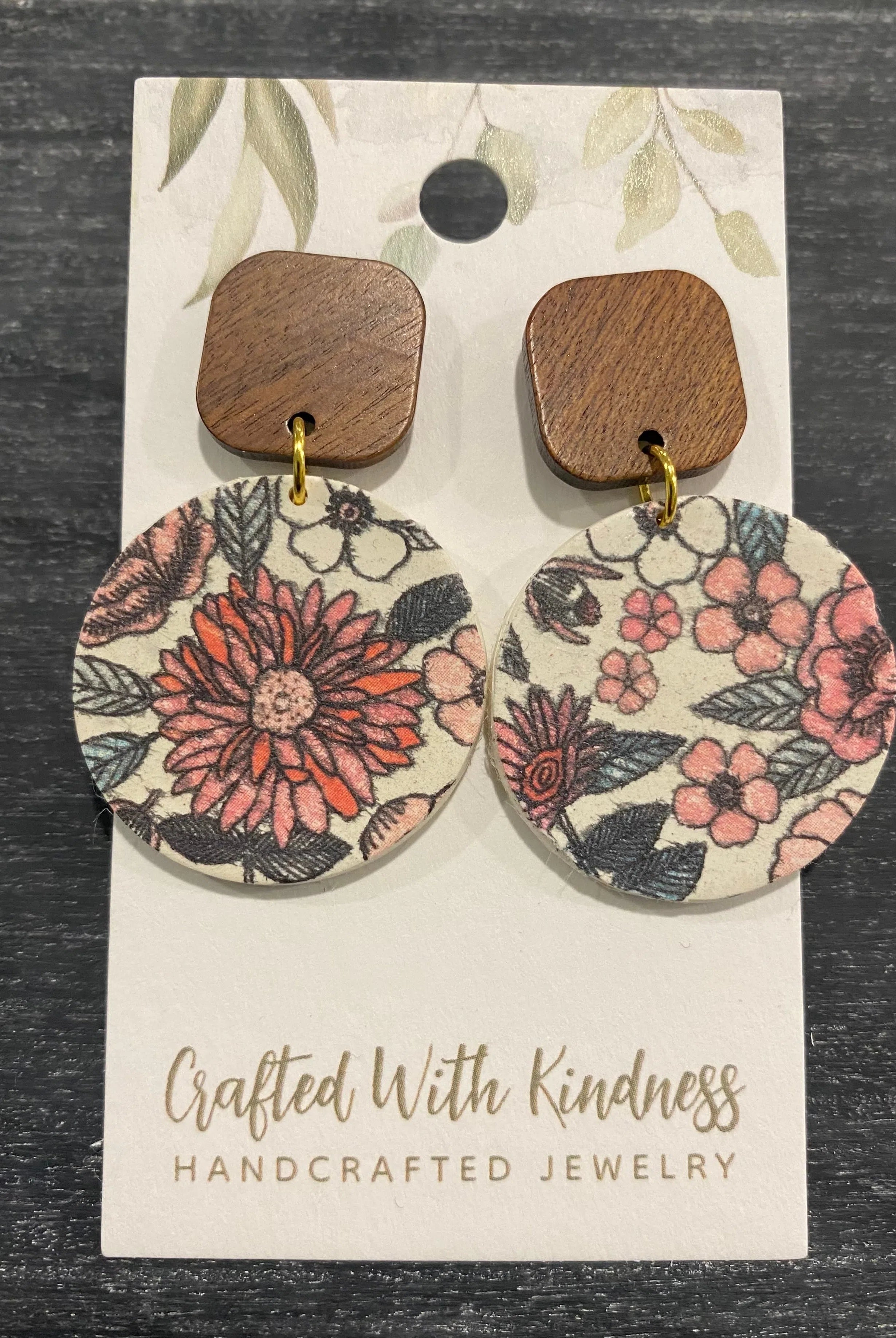 Shop Pink Floral Dangles- at Ruby Joy Boutique, a Women's Clothing Store in Pickerington, Ohio