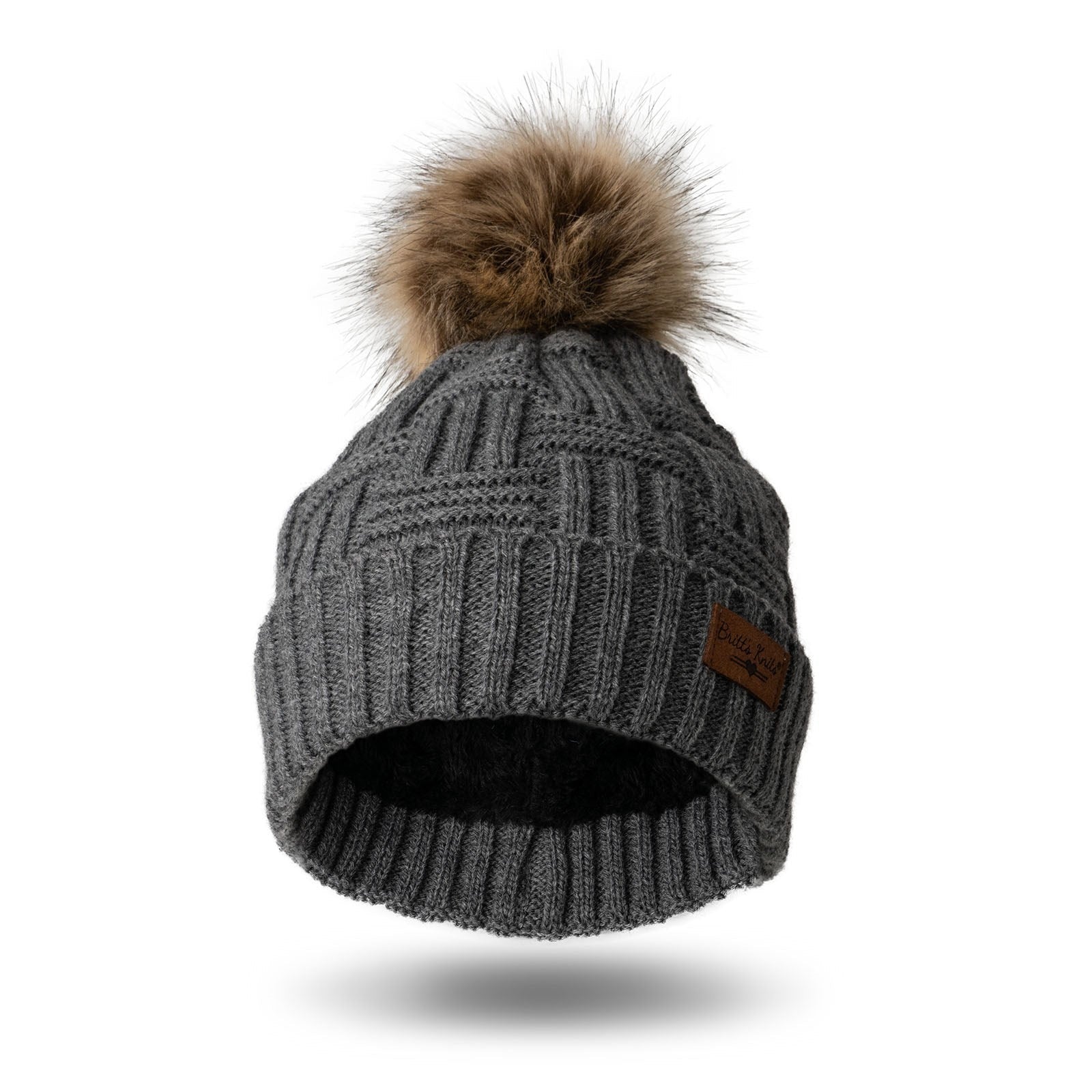 Shop Plush Lined Knit Pom Hat-Winter Hat at Ruby Joy Boutique, a Women's Clothing Store in Pickerington, Ohio