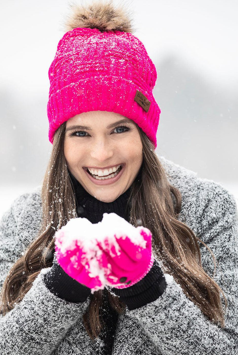 Shop Plush Lined Knit Pom Hat-Winter Hat at Ruby Joy Boutique, a Women's Clothing Store in Pickerington, Ohio