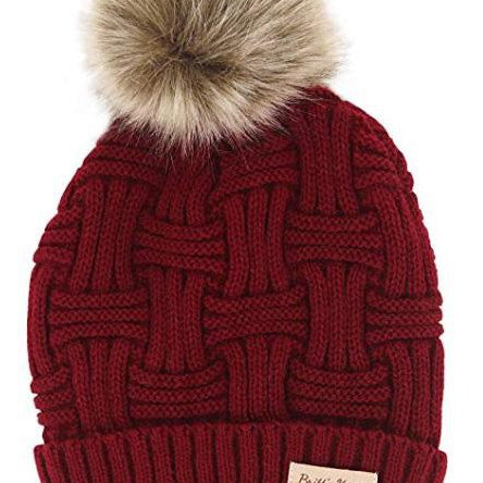 Shop Plush Lined Pom Hat-Winter Hat at Ruby Joy Boutique, a Women's Clothing Store in Pickerington, Ohio