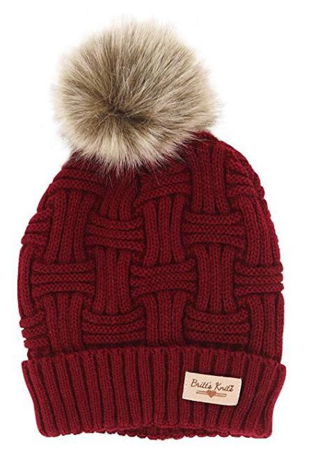 Shop Plush Lined Pom Hat-Winter Hat at Ruby Joy Boutique, a Women's Clothing Store in Pickerington, Ohio