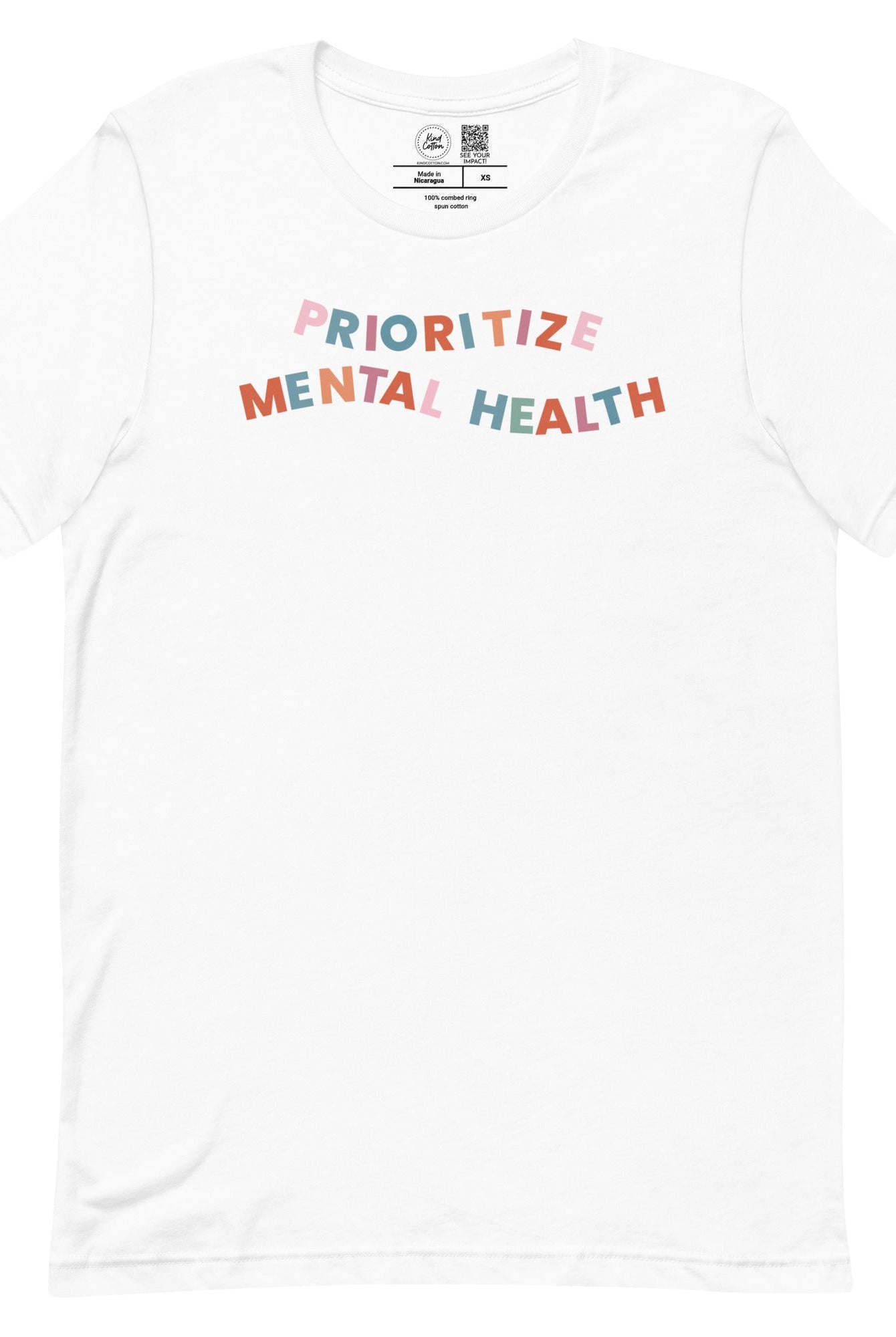 Shop Prioritize Mental Health Classic Tee | Kind Cotton-White at Ruby Joy Boutique, a Women's Clothing Store in Pickerington, Ohio