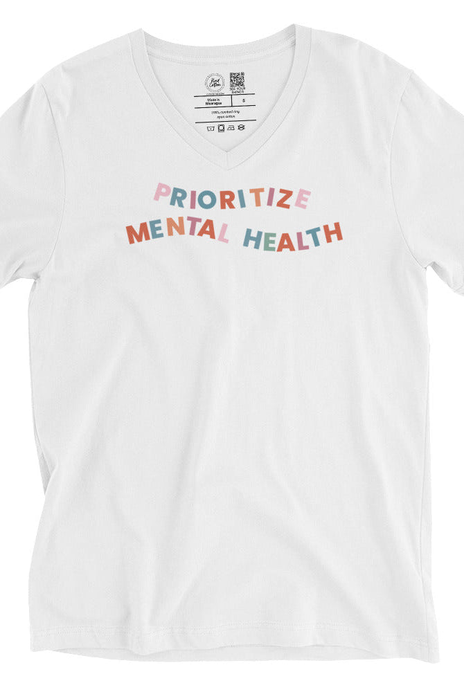 Shop Prioritize Mental Health Classic Tee | Kind Cotton-White at Ruby Joy Boutique, a Women's Clothing Store in Pickerington, Ohio