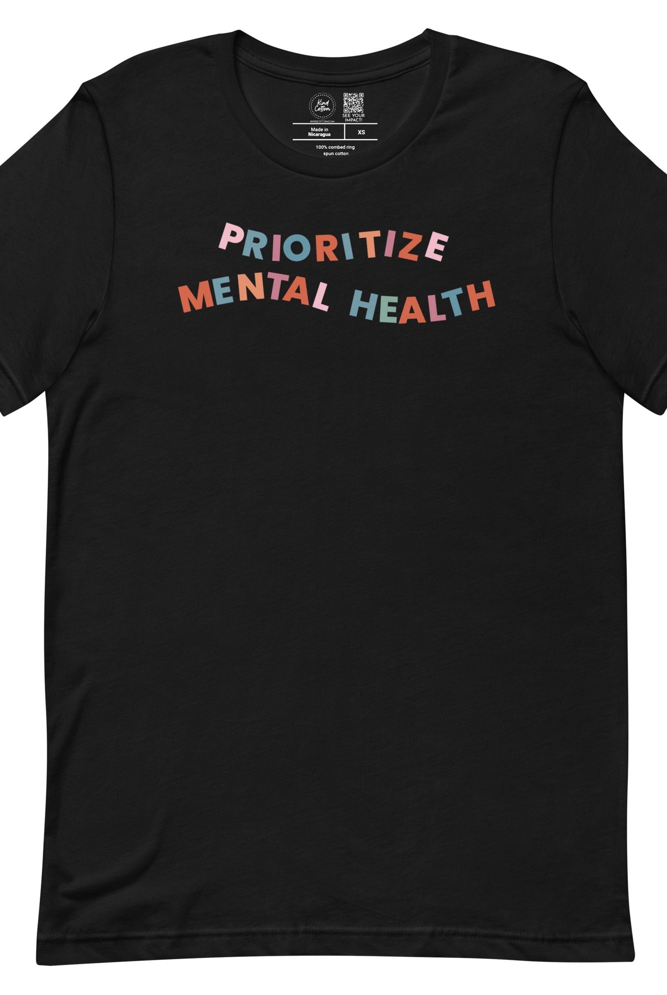 Shop Prioritize Mental Health Classic Tee | Kind Cotton-Black at Ruby Joy Boutique, a Women's Clothing Store in Pickerington, Ohio