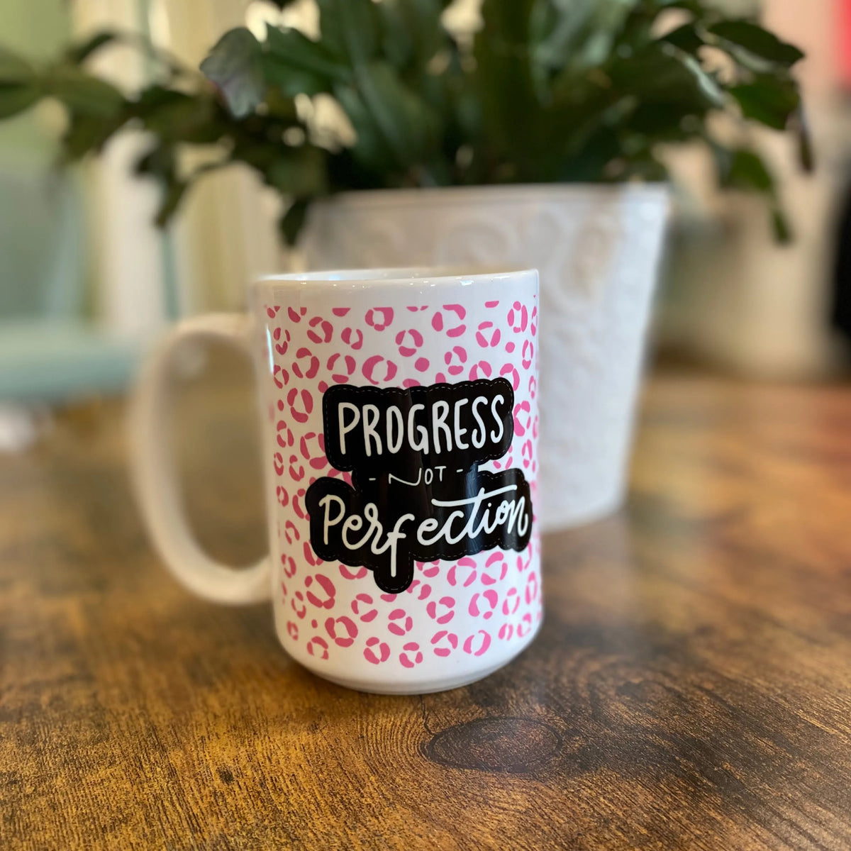 Shop Progress Not Perfection | Ceramic Coffee Mug 15oz- at Ruby Joy Boutique, a Women's Clothing Store in Pickerington, Ohio