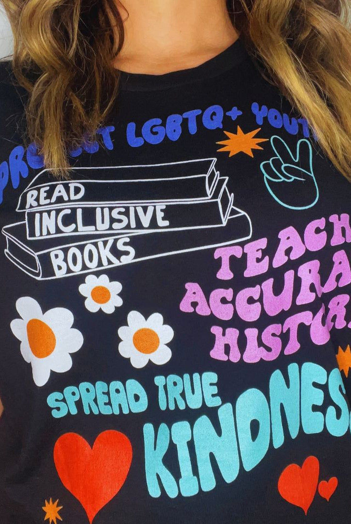 Shop Protect, Read, Teach, Spread Classic Tee | Kind Cotton- at Ruby Joy Boutique, a Women's Clothing Store in Pickerington, Ohio