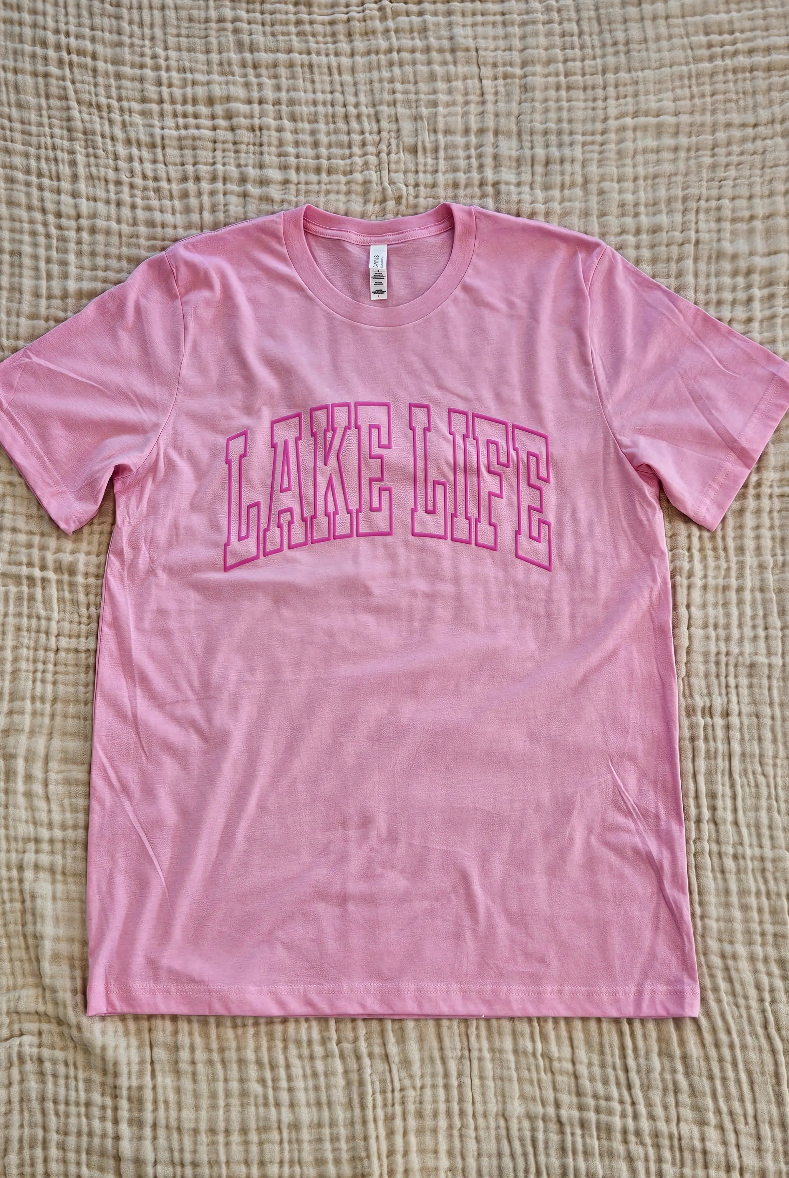 Shop Puff Print Lake Life Graphic Tee- at Ruby Joy Boutique, a Women's Clothing Store in Pickerington, Ohio