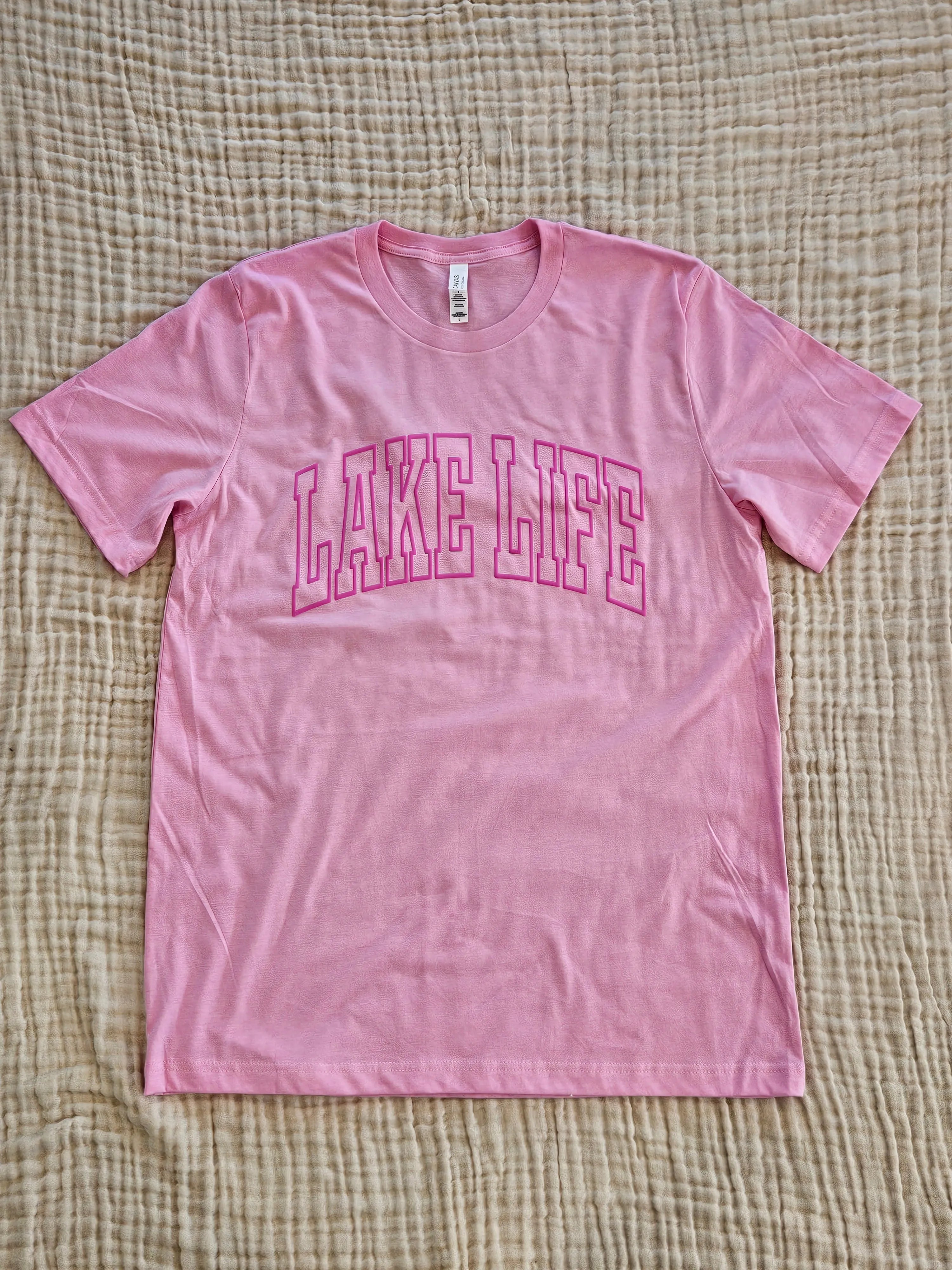 Shop Puff Print Lake Life Graphic Tee- at Ruby Joy Boutique, a Women's Clothing Store in Pickerington, Ohio