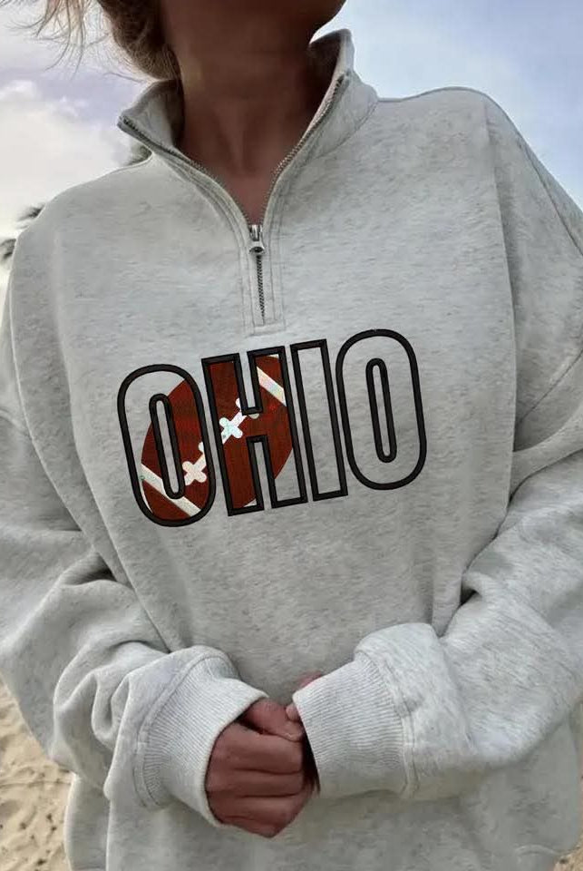 Shop Quarter-Zip Embroidered Sports Sweatshirt - Custom Requests-S at Ruby Joy Boutique, a Women's Clothing Store in Pickerington, Ohio