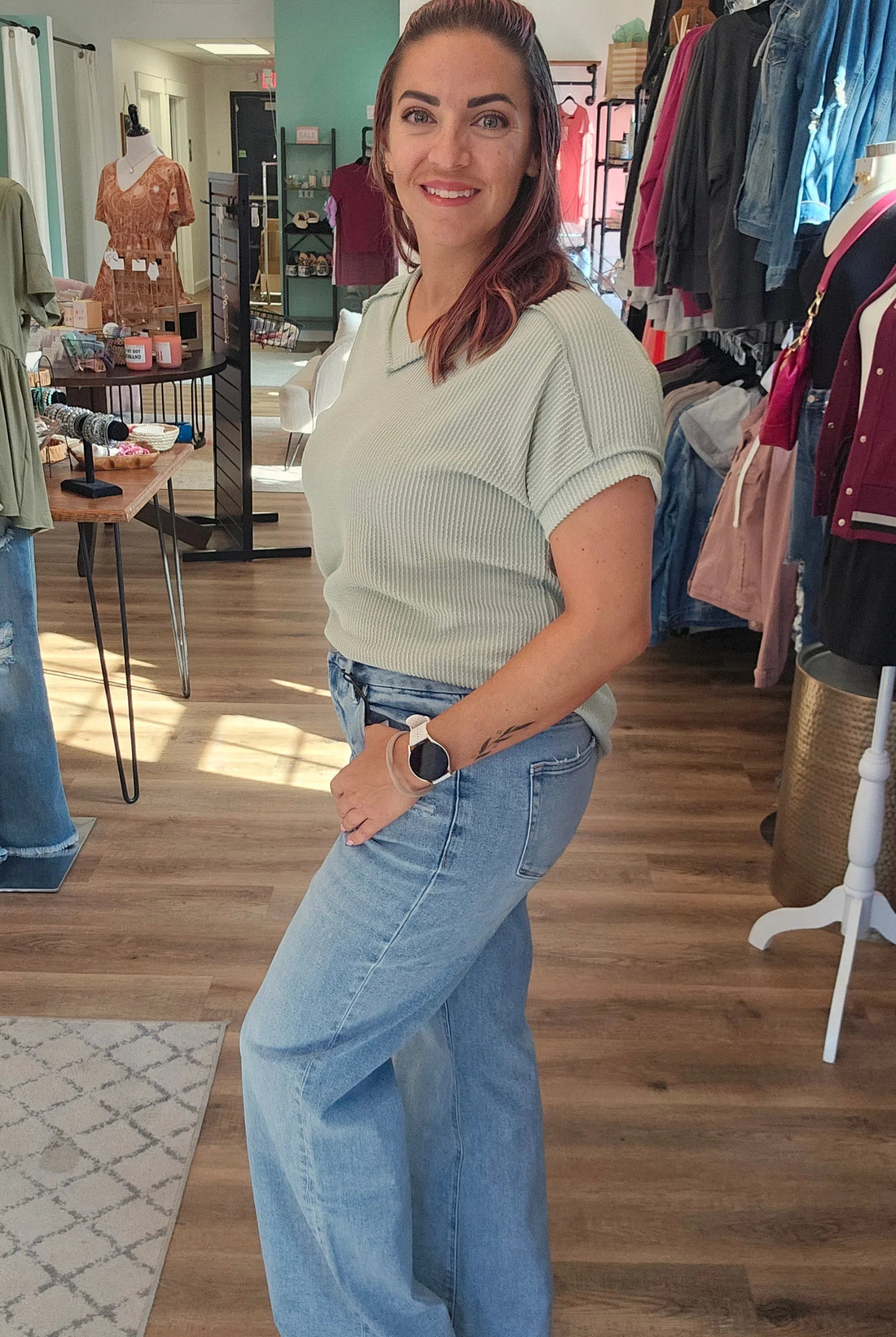 Shop Quinny Wide Leg Jeans | Mica Denim-Jeans at Ruby Joy Boutique, a Women's Clothing Store in Pickerington, Ohio