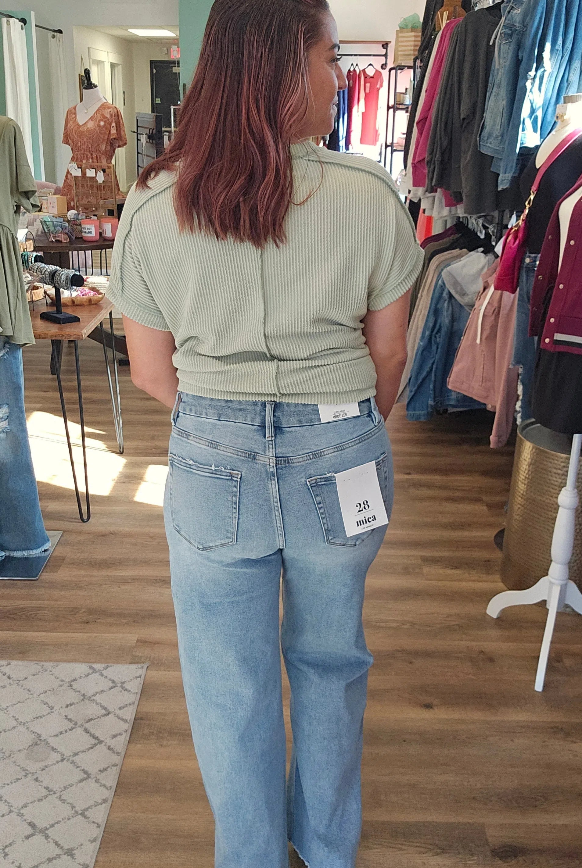 Shop Quinny Wide Leg Jeans | Mica Denim-Jeans at Ruby Joy Boutique, a Women's Clothing Store in Pickerington, Ohio
