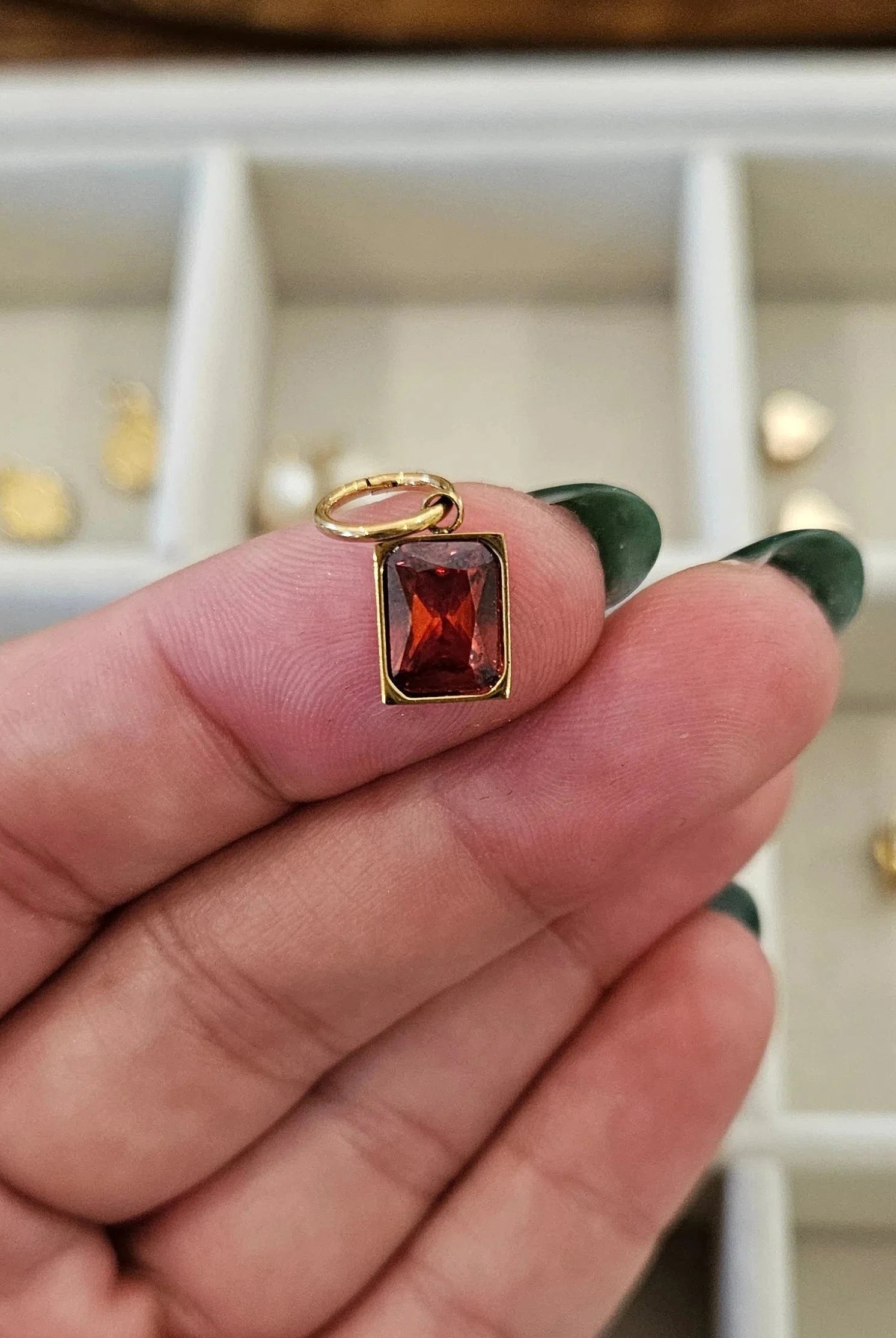 Shop Rectangle Birthstone Charms-Charms at Ruby Joy Boutique, a Women's Clothing Store in Pickerington, Ohio