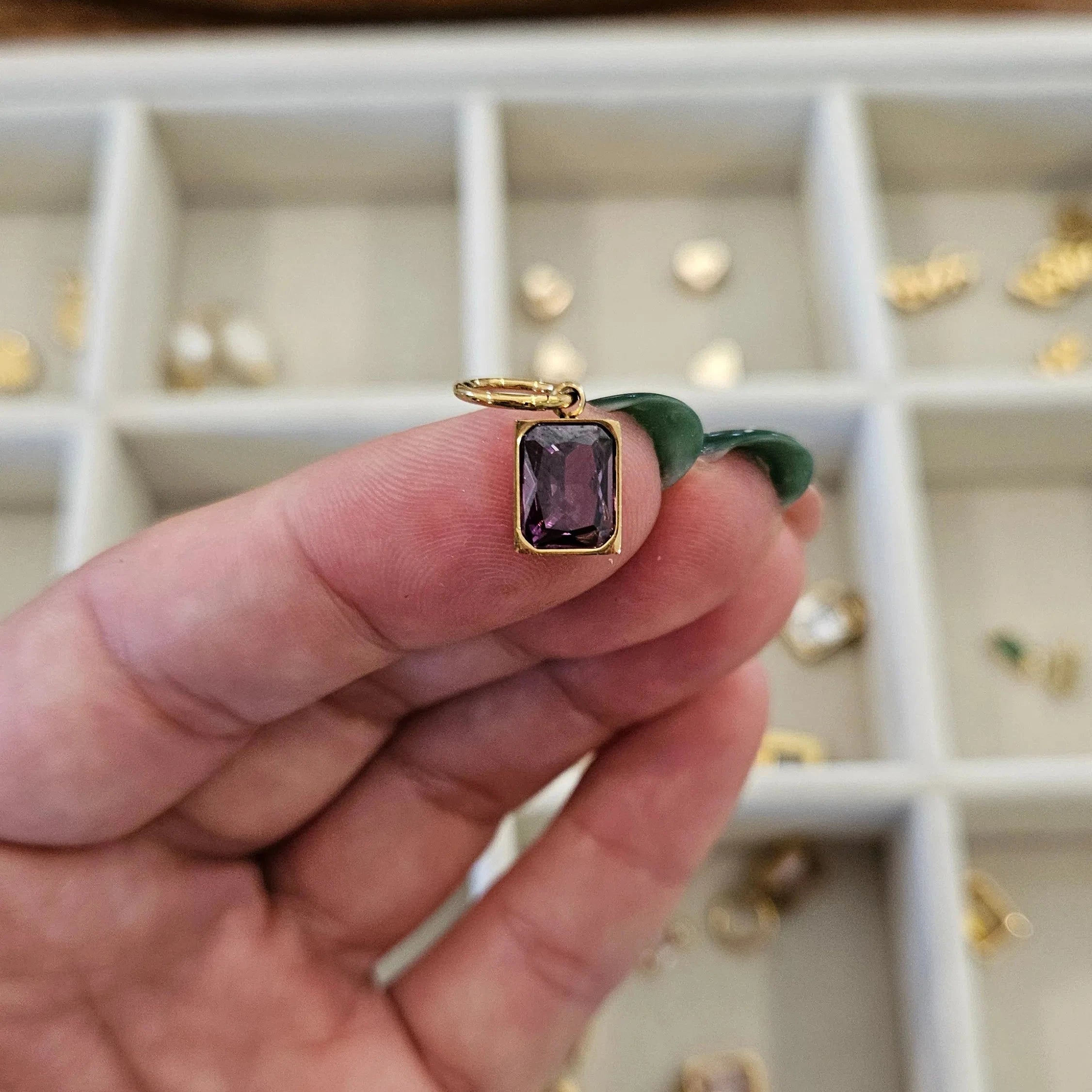 Shop Rectangle Birthstone Charms-Charms at Ruby Joy Boutique, a Women's Clothing Store in Pickerington, Ohio
