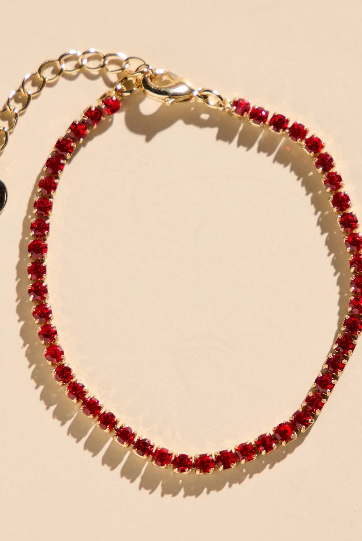 Shop Red Tennis Bracelet- at Ruby Joy Boutique, a Women's Clothing Store in Pickerington, Ohio