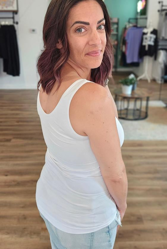 Shop Reversible U or V-Neck Seamless Tank | Long- at Ruby Joy Boutique, a Women's Clothing Store in Pickerington, Ohio