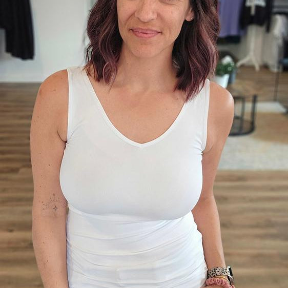 Shop Reversible U or V-Neck Seamless Tank | Long- at Ruby Joy Boutique, a Women's Clothing Store in Pickerington, Ohio