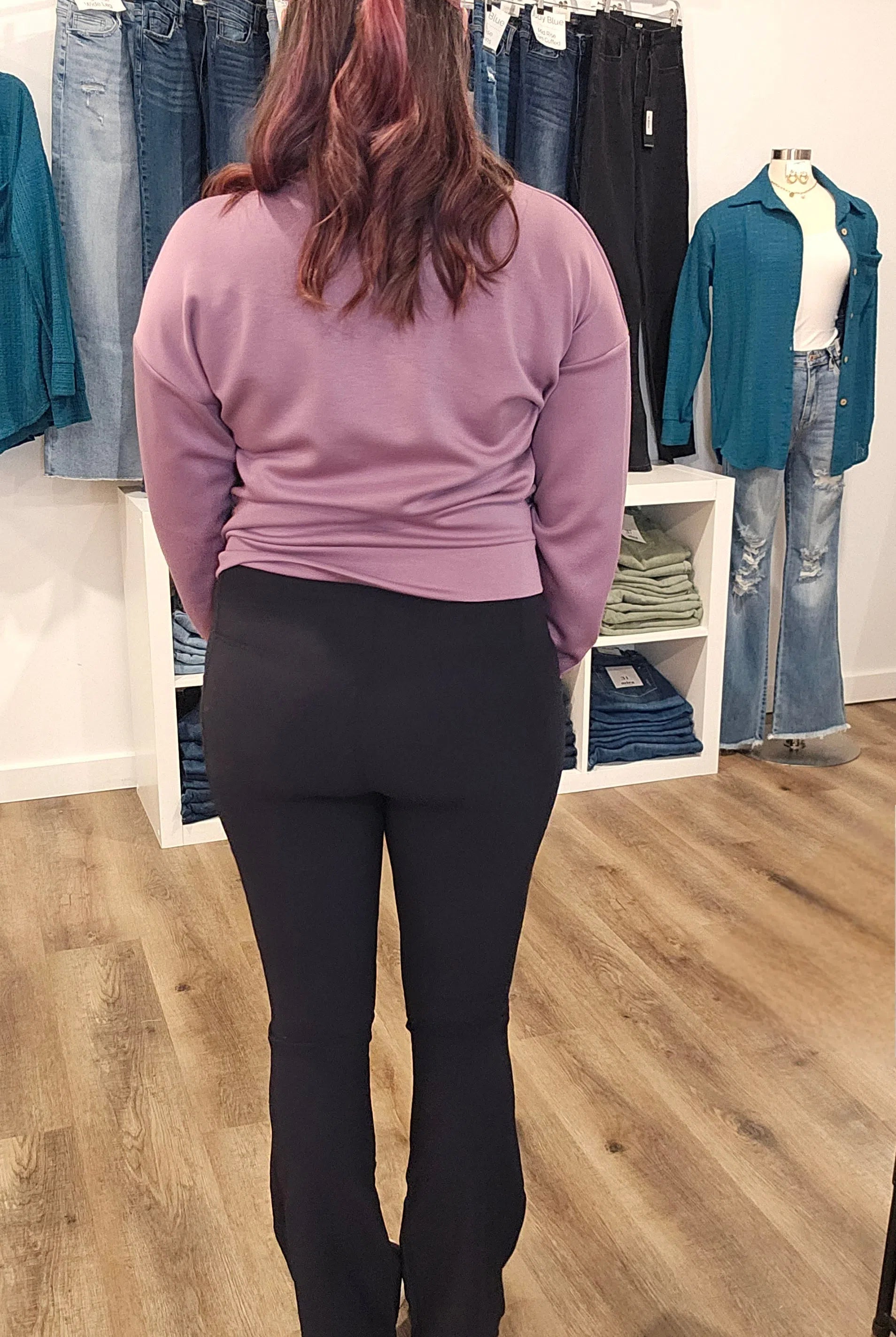 Shop Ribbed Flare Leggings-Leggings at Ruby Joy Boutique, a Women's Clothing Store in Pickerington, Ohio