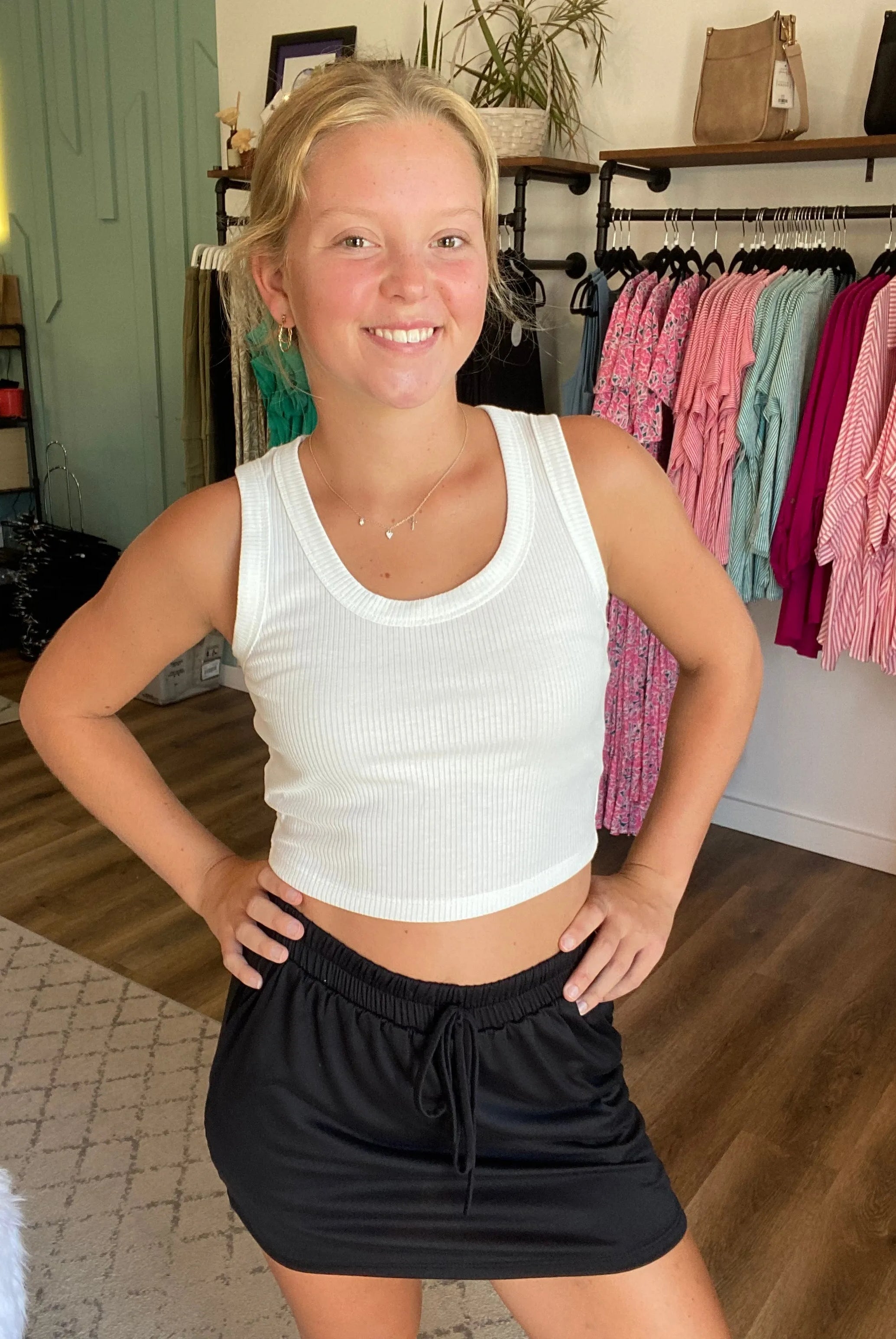 Shop Ribbed Knit Crop Top - Ivory- at Ruby Joy Boutique, a Women's Clothing Store in Pickerington, Ohio