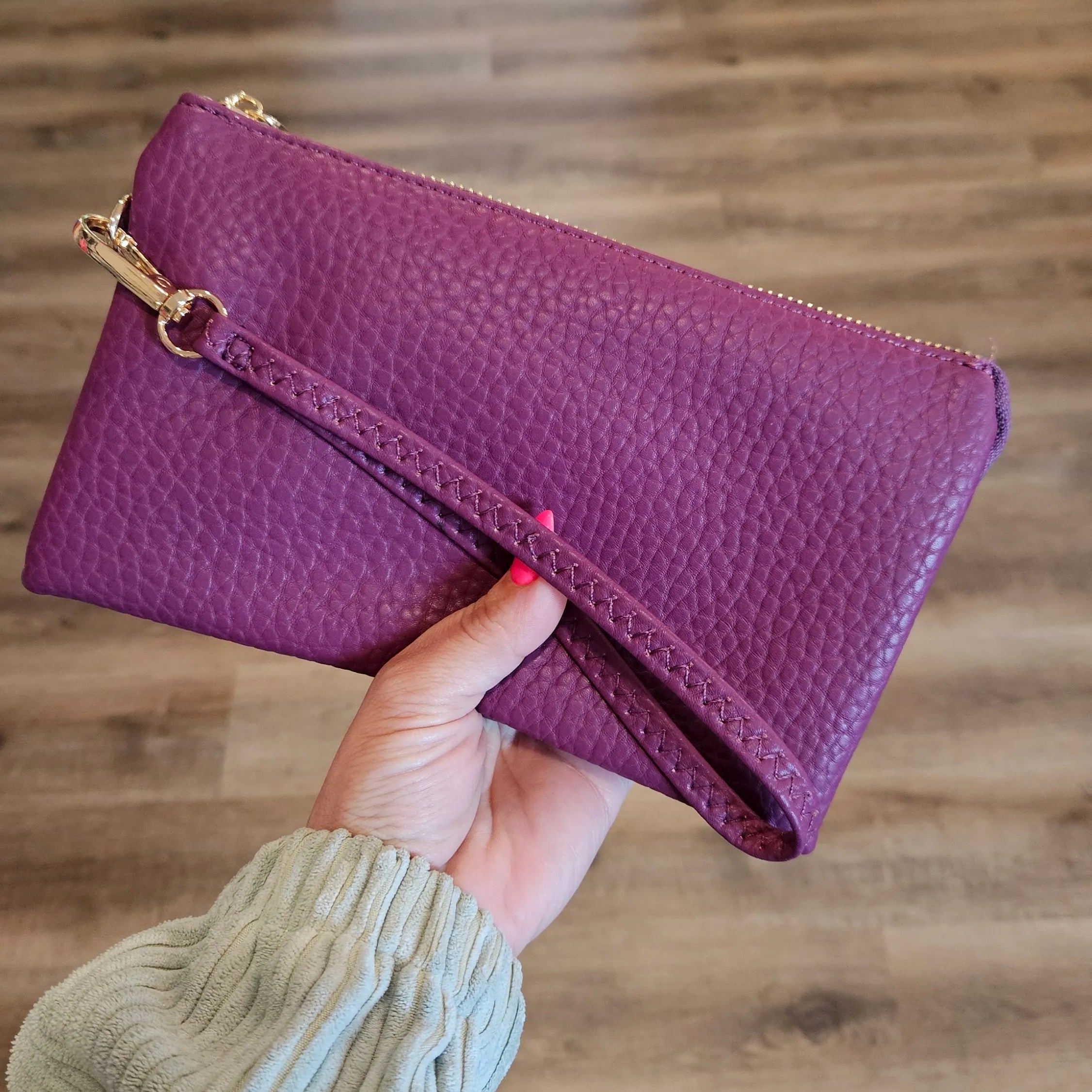 Shop Riley Crossbody/Wristlet Purse - Berry- at Ruby Joy Boutique, a Women's Clothing Store in Pickerington, Ohio