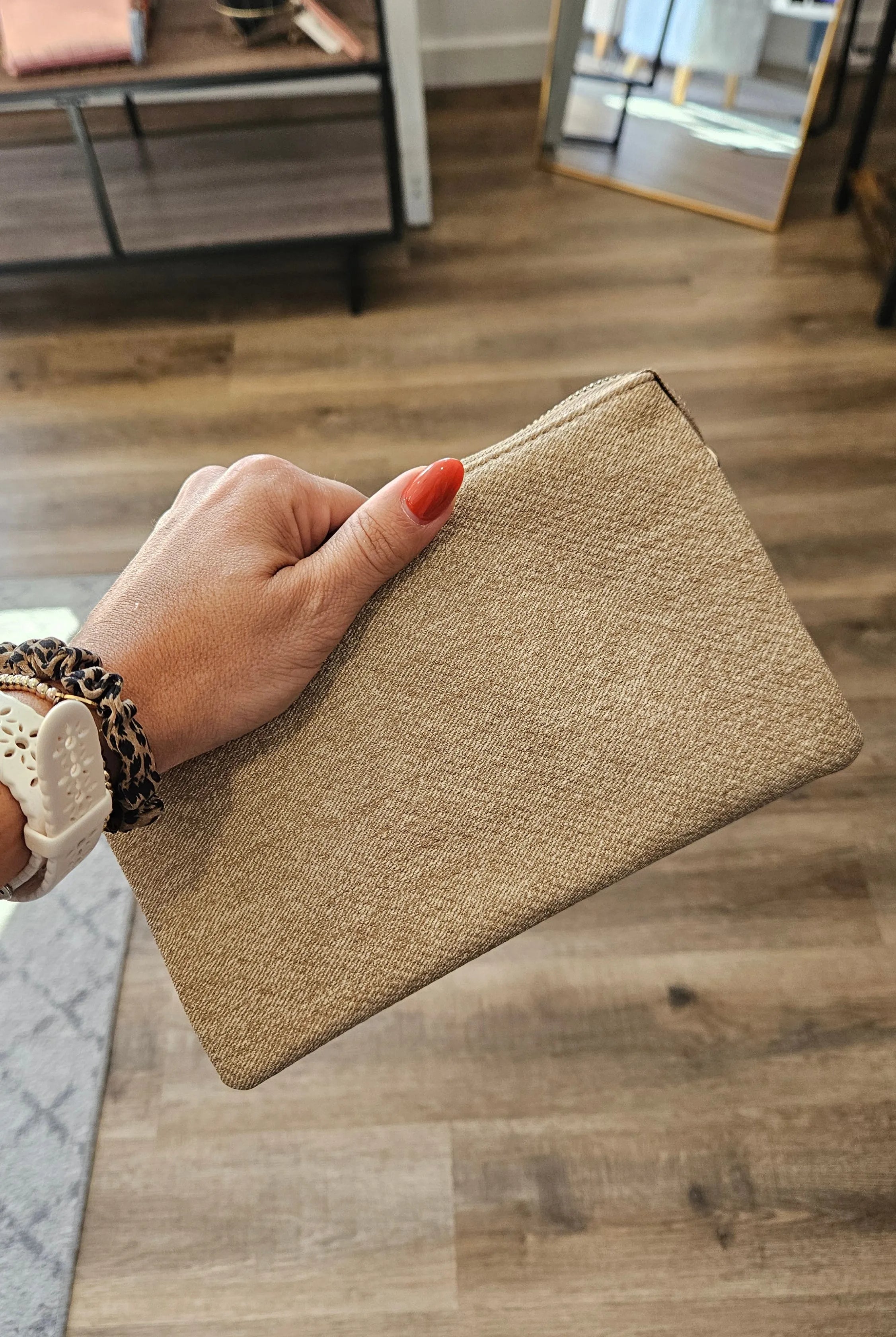 Shop Riley Crossbody/Wristlet Purses-Almond at Ruby Joy Boutique, a Women's Clothing Store in Pickerington, Ohio