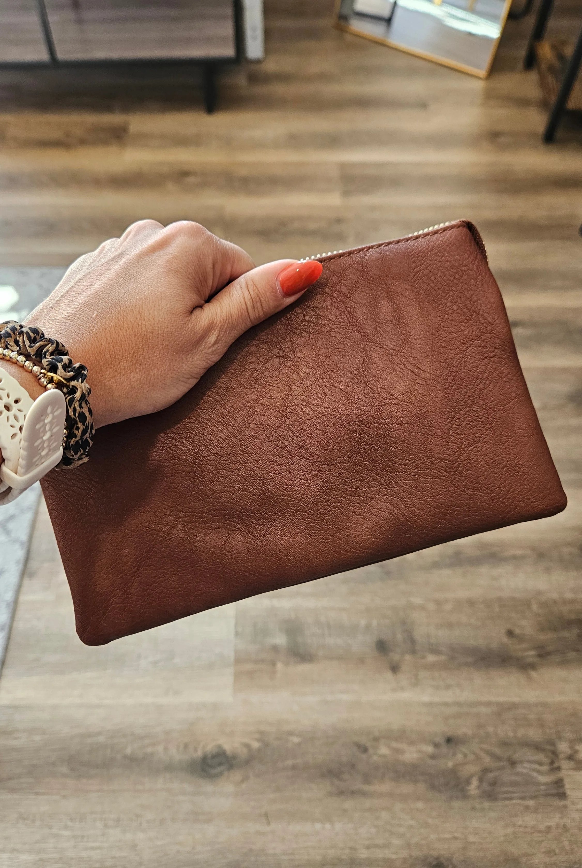 Shop Riley Crossbody/Wristlet Purses-Brown at Ruby Joy Boutique, a Women's Clothing Store in Pickerington, Ohio