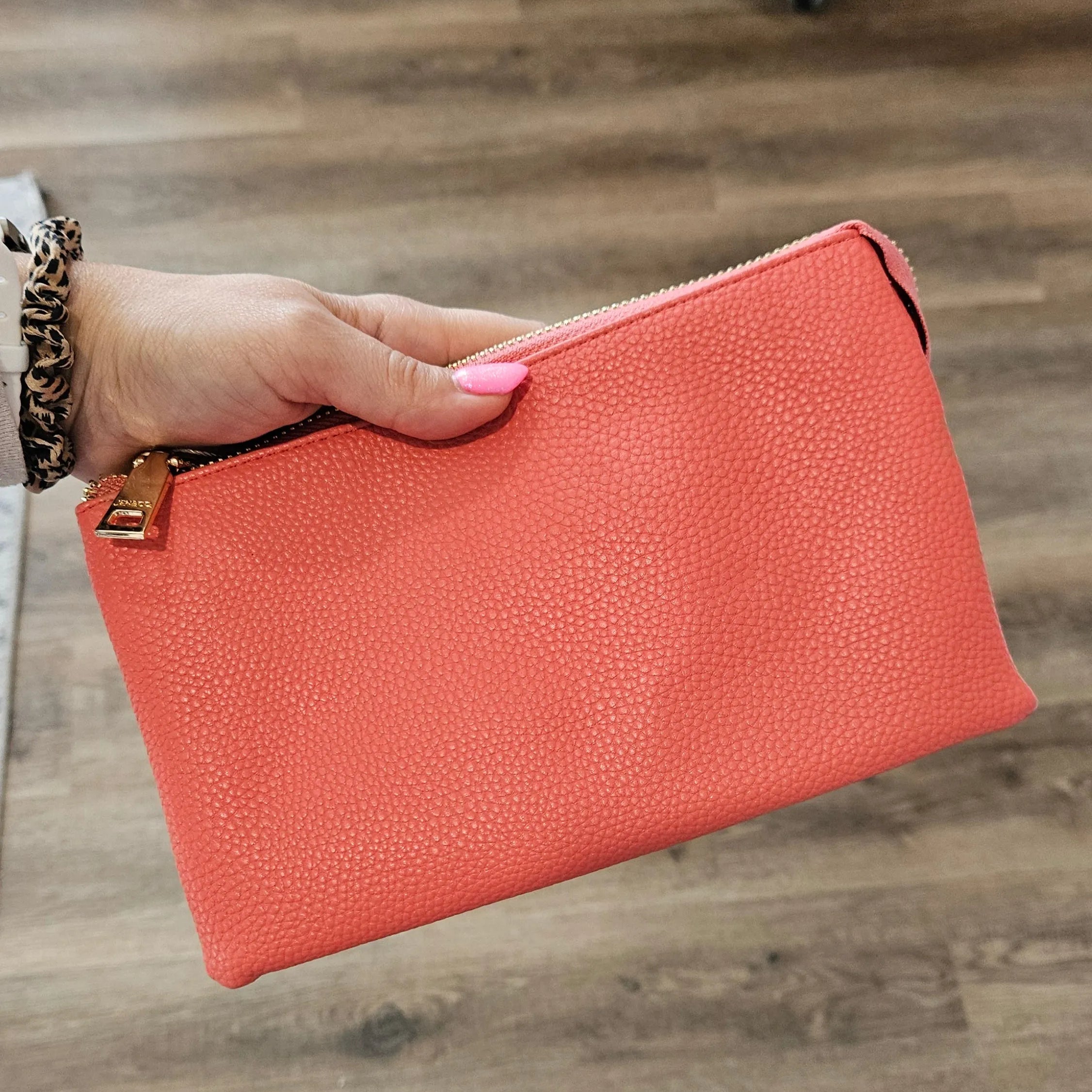 Shop Riley Crossbody/Wristlet Purses-Watermelon at Ruby Joy Boutique, a Women's Clothing Store in Pickerington, Ohio