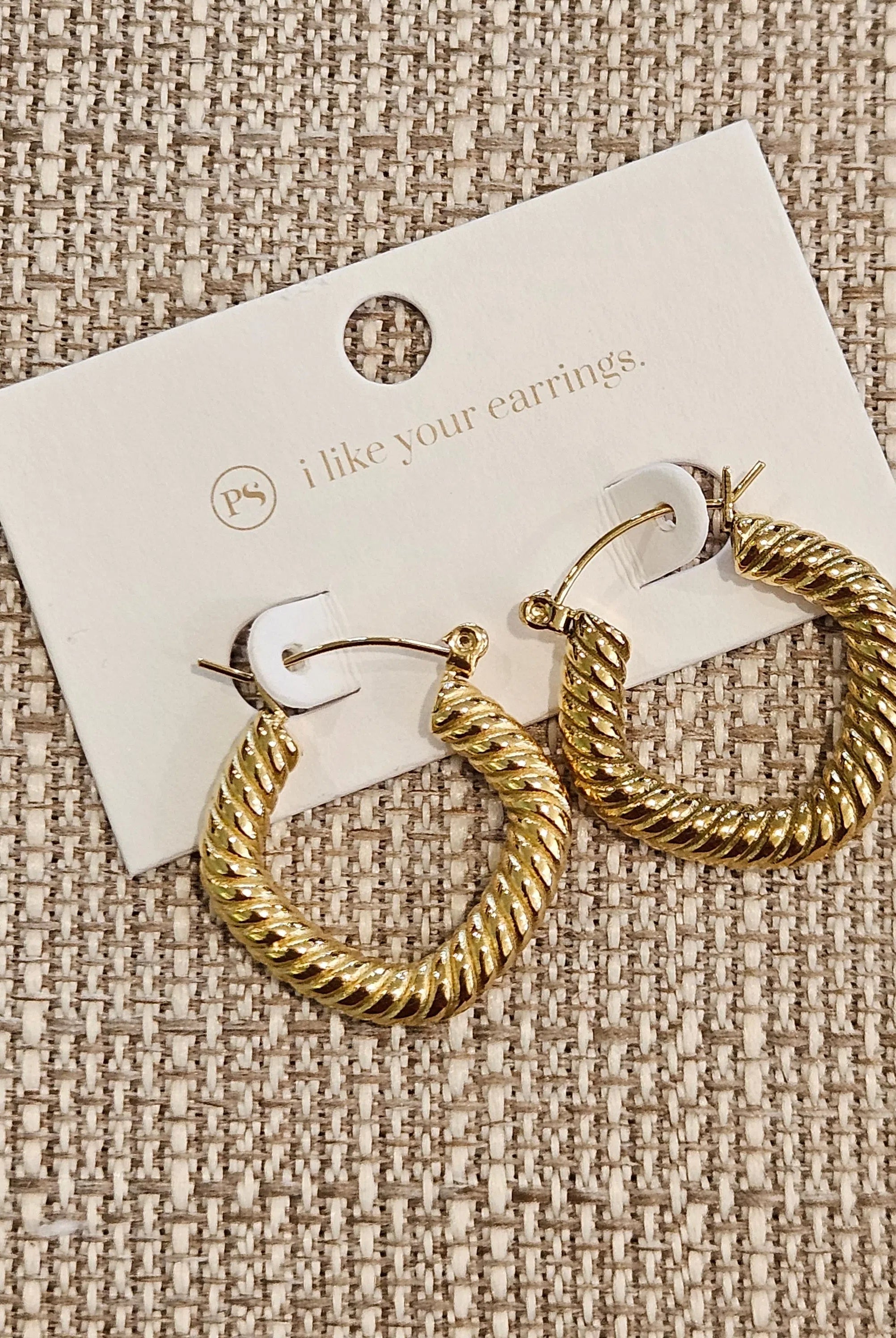 Shop Roped Square Hoop Earrings - Waterproof-Earrings at Ruby Joy Boutique, a Women's Clothing Store in Pickerington, Ohio