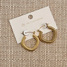 Shop Roped Square Hoop Earrings - Waterproof-Earrings at Ruby Joy Boutique, a Women's Clothing Store in Pickerington, Ohio