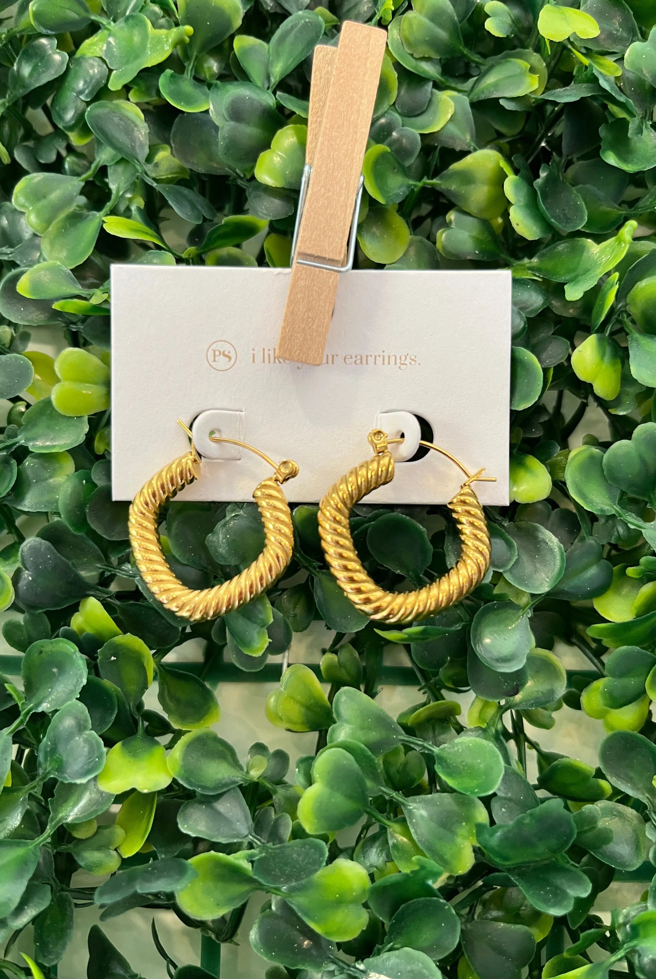 Shop Roped Square Hoop Earrings - Waterproof-Earrings at Ruby Joy Boutique, a Women's Clothing Store in Pickerington, Ohio