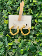 Shop Roped Square Hoop Earrings - Waterproof-Earrings at Ruby Joy Boutique, a Women's Clothing Store in Pickerington, Ohio