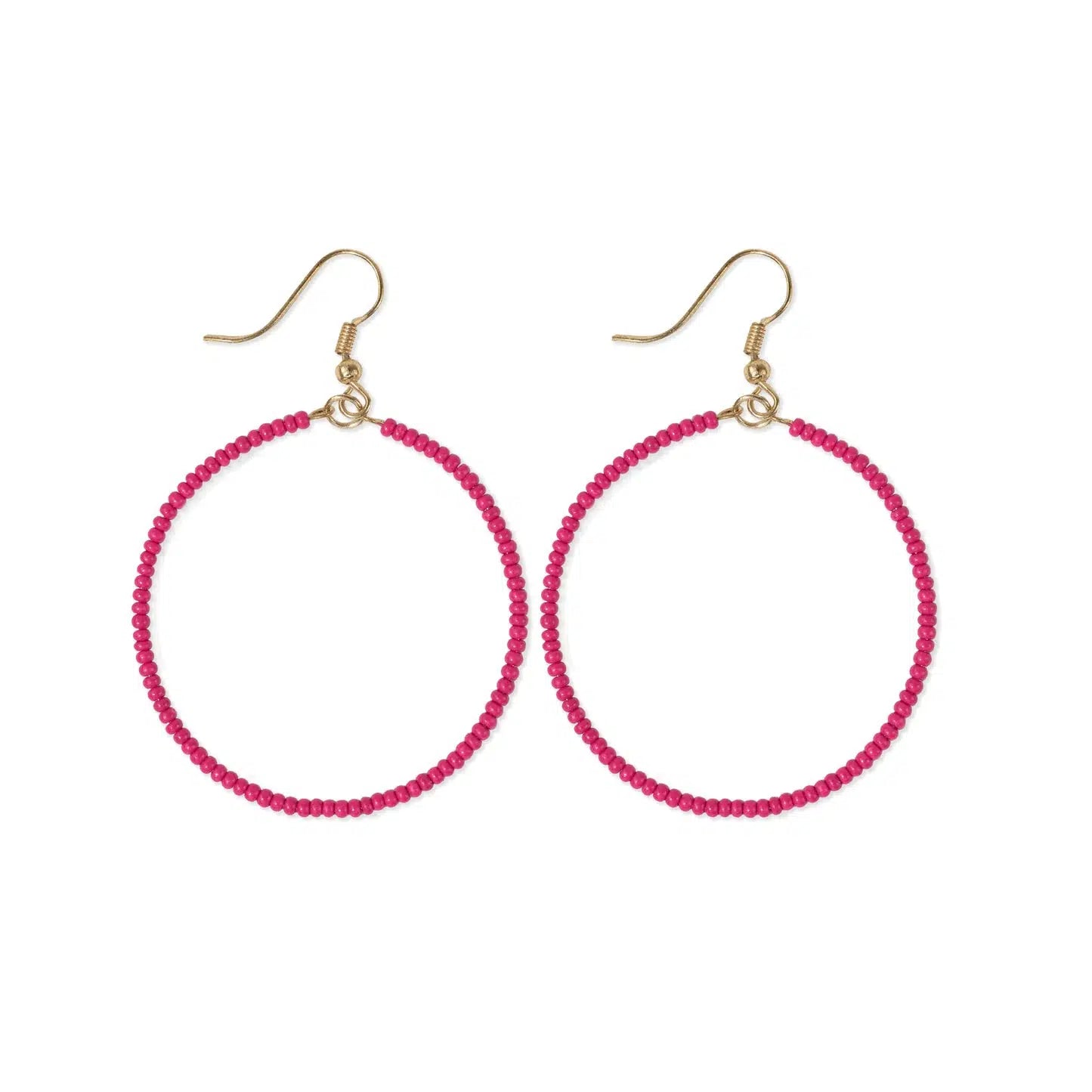 Shop Ruby Solid Beaded Hoop Earrings-Earrings at Ruby Joy Boutique, a Women's Clothing Store in Pickerington, Ohio