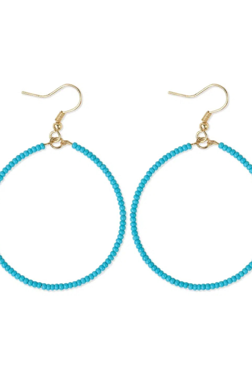 Shop Ruby Solid Beaded Hoop Earrings-Earrings at Ruby Joy Boutique, a Women's Clothing Store in Pickerington, Ohio