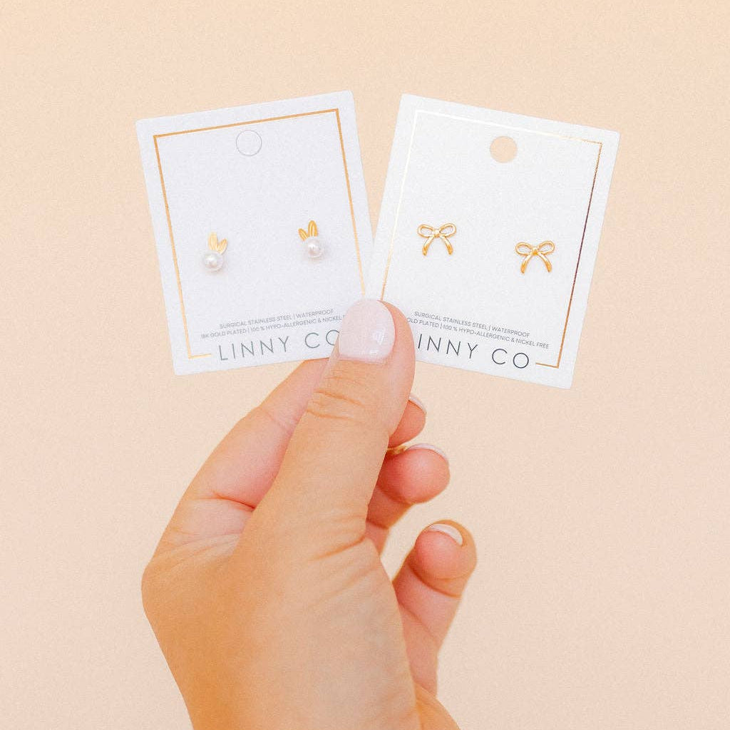 Shop Sadie Bow Screwback Stud Earrings- at Ruby Joy Boutique, a Women's Clothing Store in Pickerington, Ohio