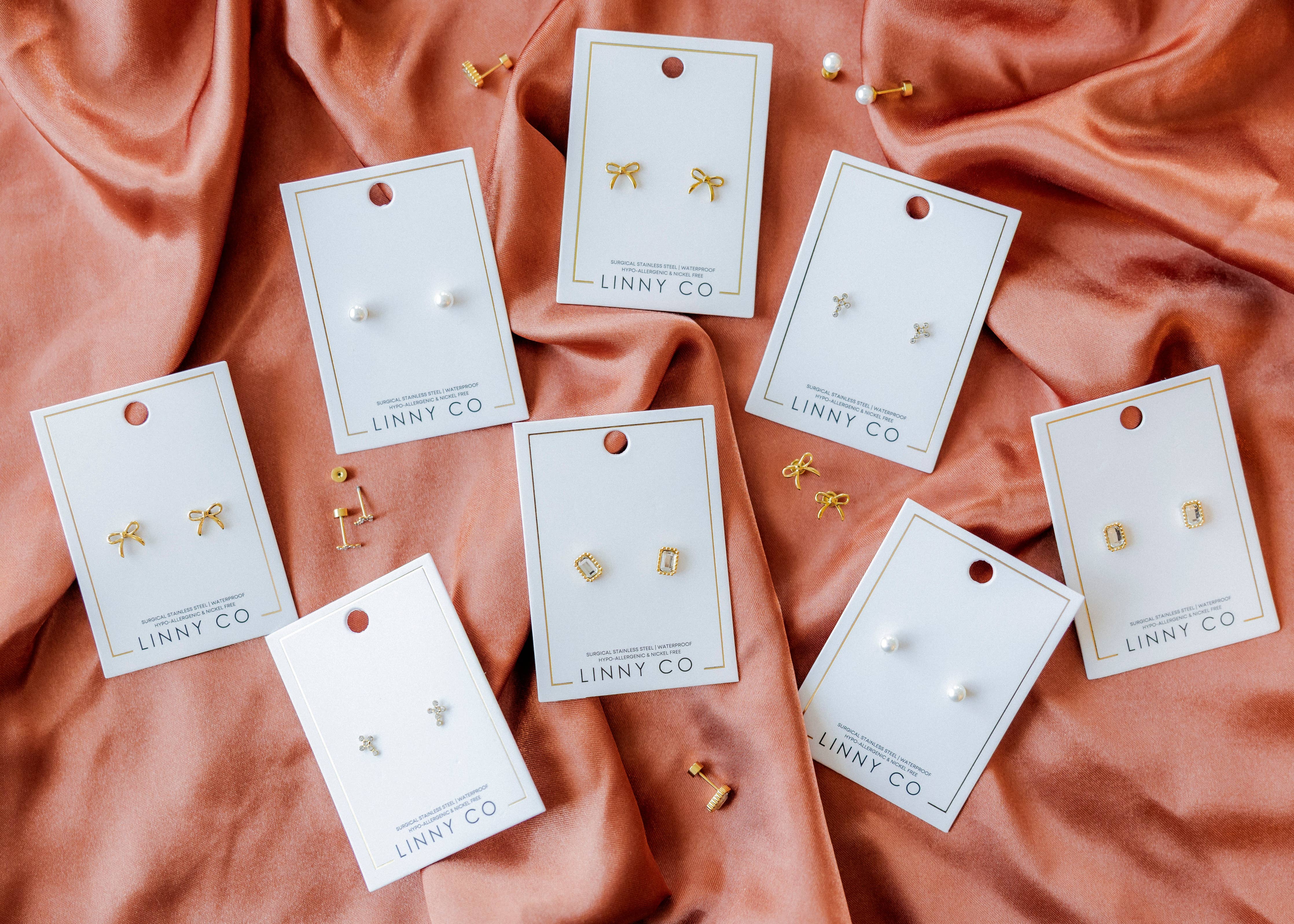 Shop Sadie Bow Screwback Stud Earrings- at Ruby Joy Boutique, a Women's Clothing Store in Pickerington, Ohio