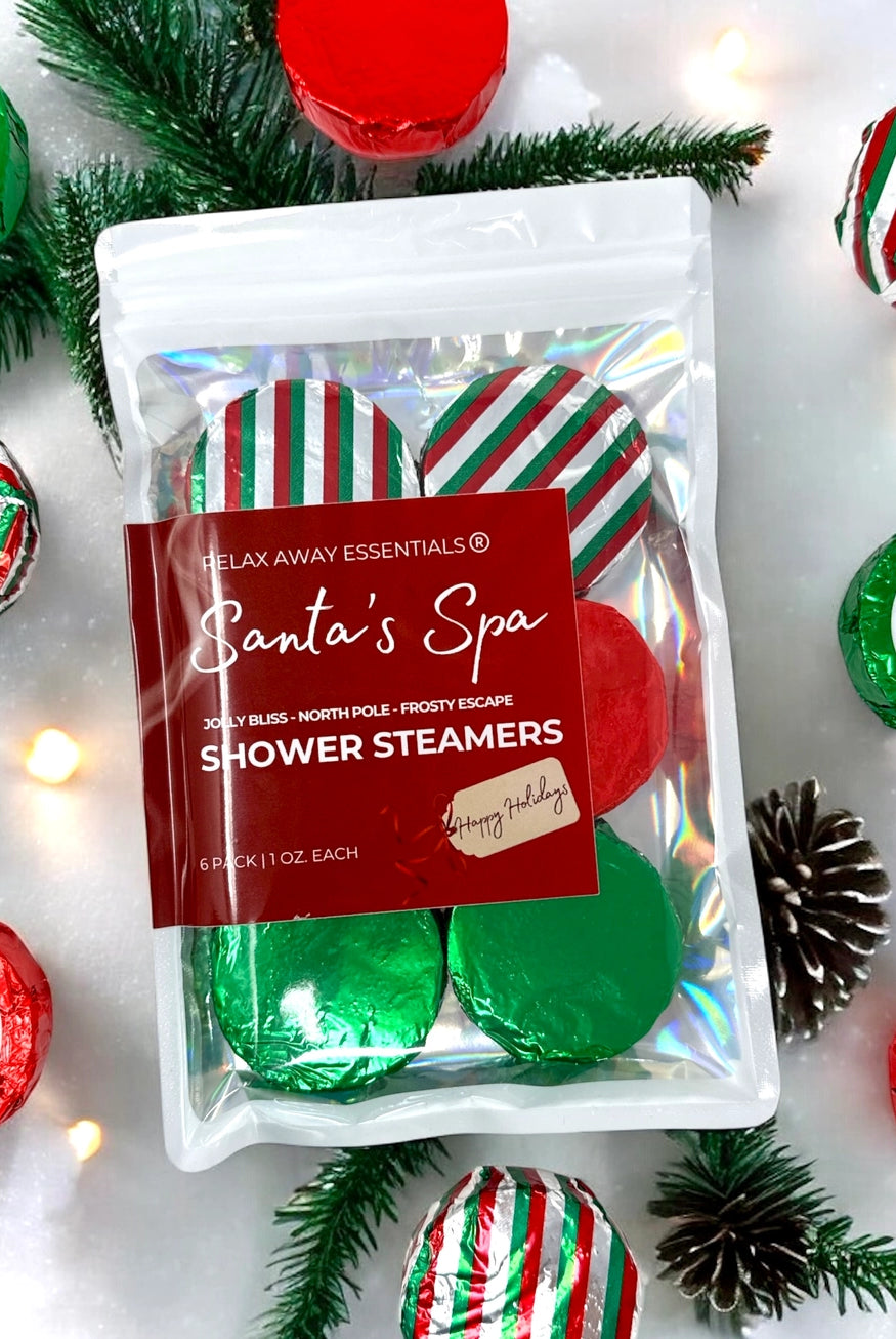 Shop Santa's Spa Shower Steamers 6 Pack - Made in USA- at Ruby Joy Boutique, a Women's Clothing Store in Pickerington, Ohio