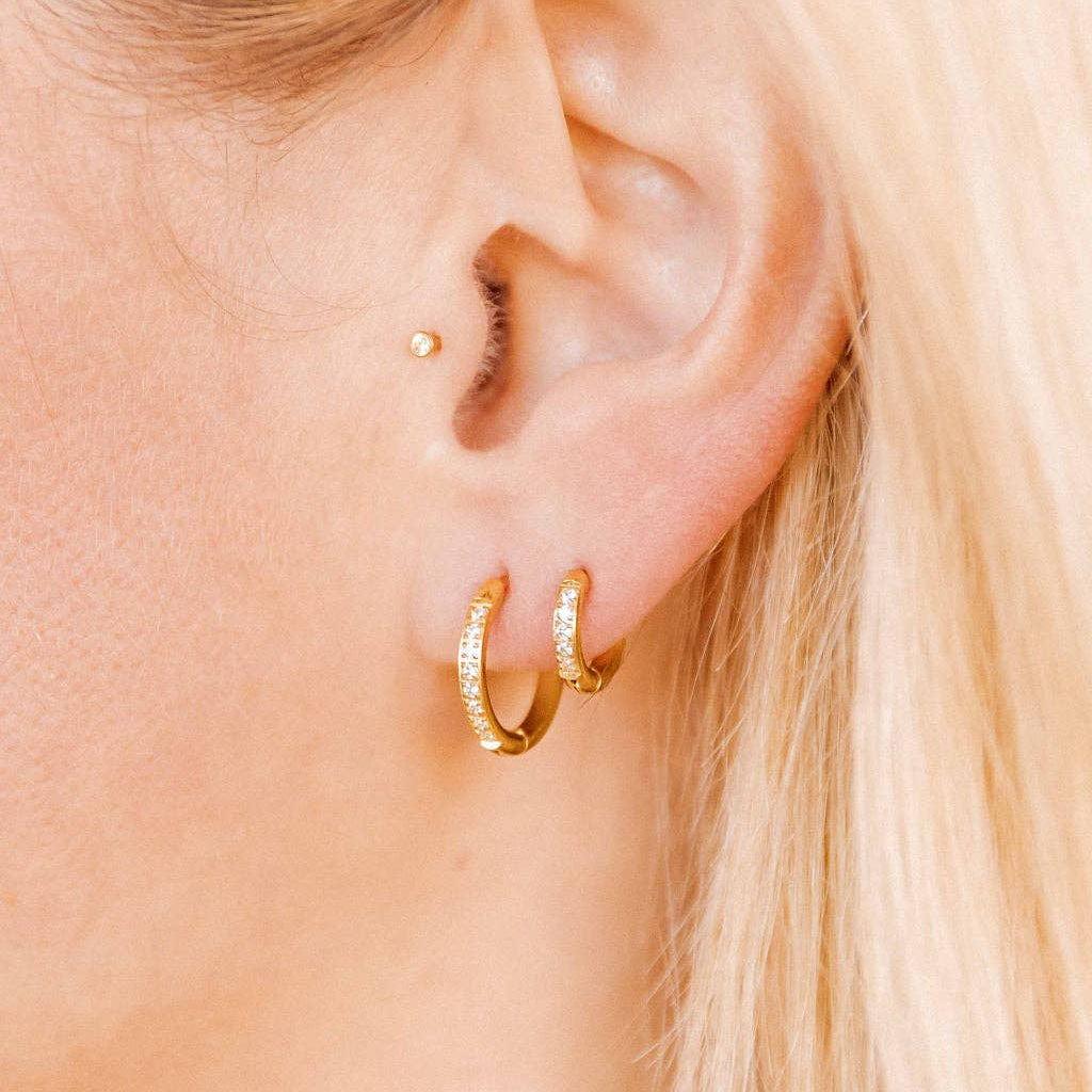 Shop Scarlett Huggie Hoop Earrings - 12mm- at Ruby Joy Boutique, a Women's Clothing Store in Pickerington, Ohio