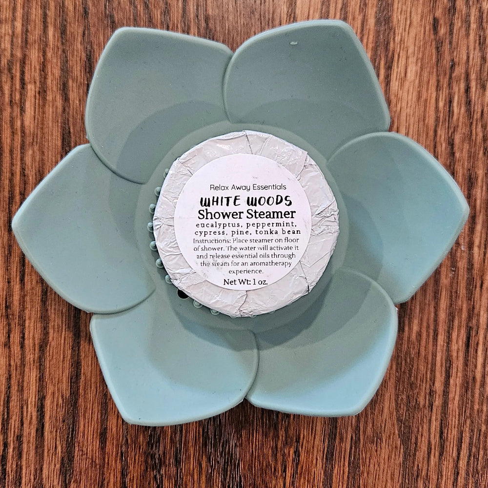 Shop Aromatherapy Shower Steamer Singles-White woods at Ruby Joy Boutique, a Women's Clothing Store in Pickerington, Ohio
