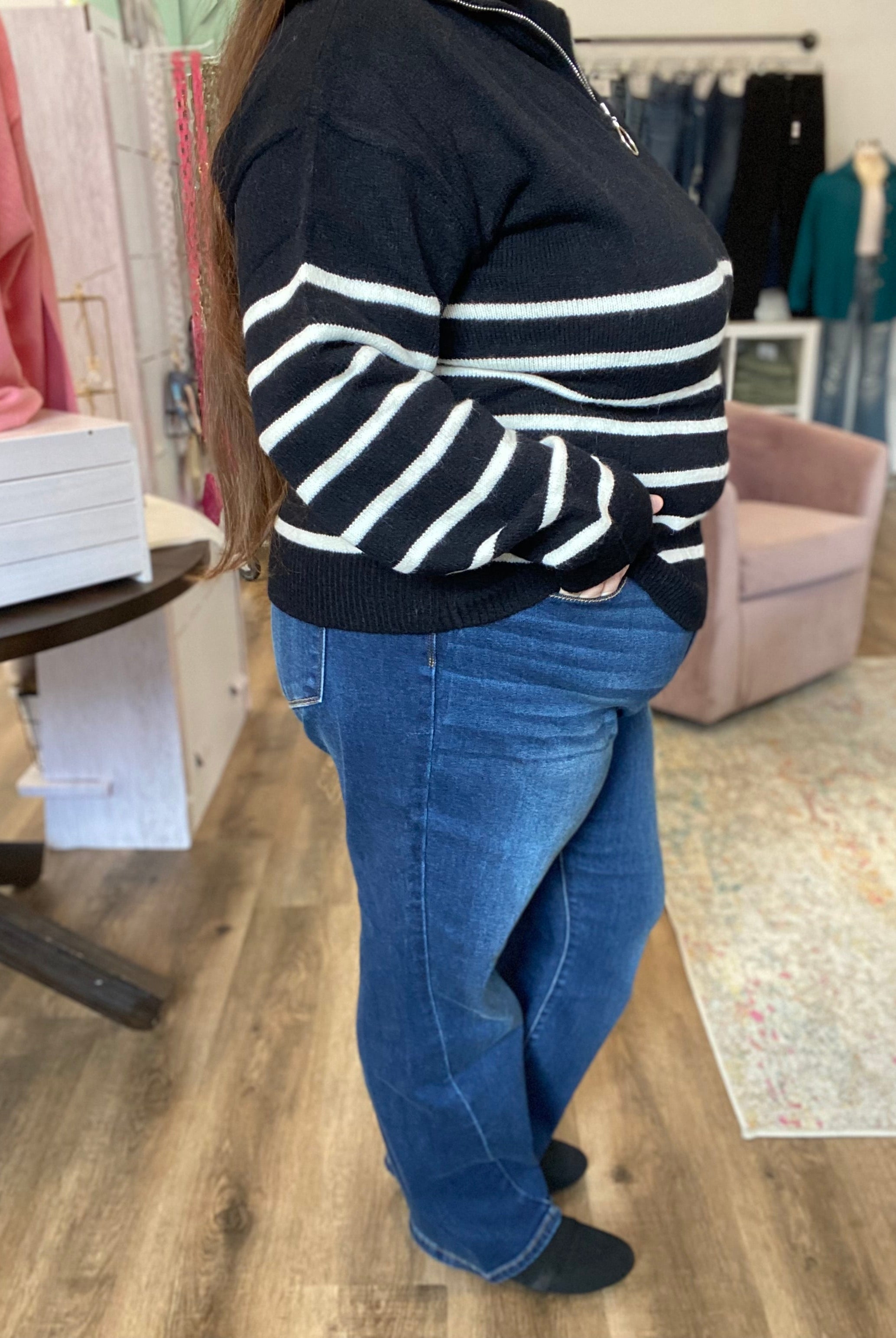 Shop Side Seam Detail Straight Leg Jeans | Judy Blue-Jeans at Ruby Joy Boutique, a Women's Clothing Store in Pickerington, Ohio