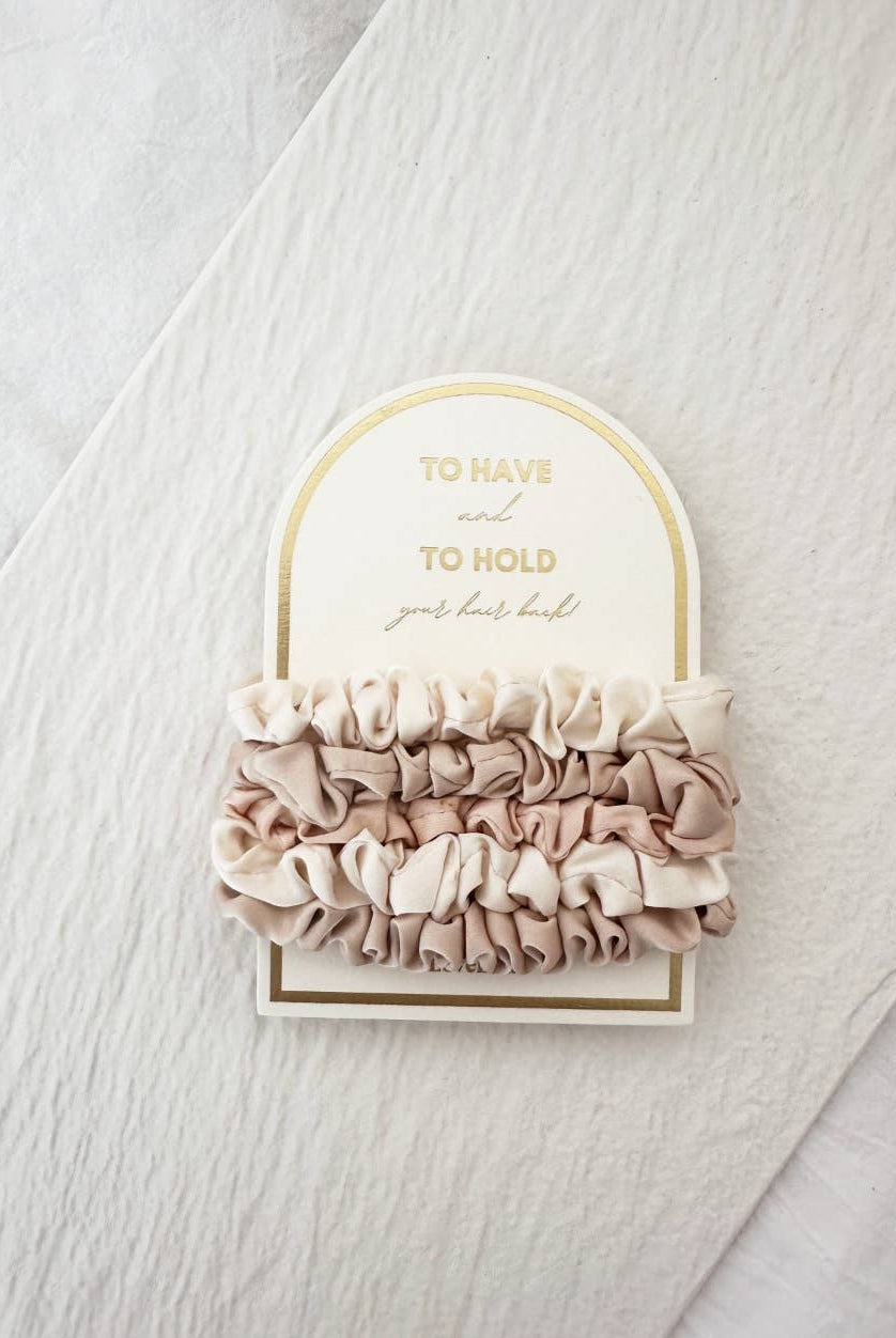 Shop Silky Mini Scrunchies - Set of 5-Neutral Mix at Ruby Joy Boutique, a Women's Clothing Store in Pickerington, Ohio