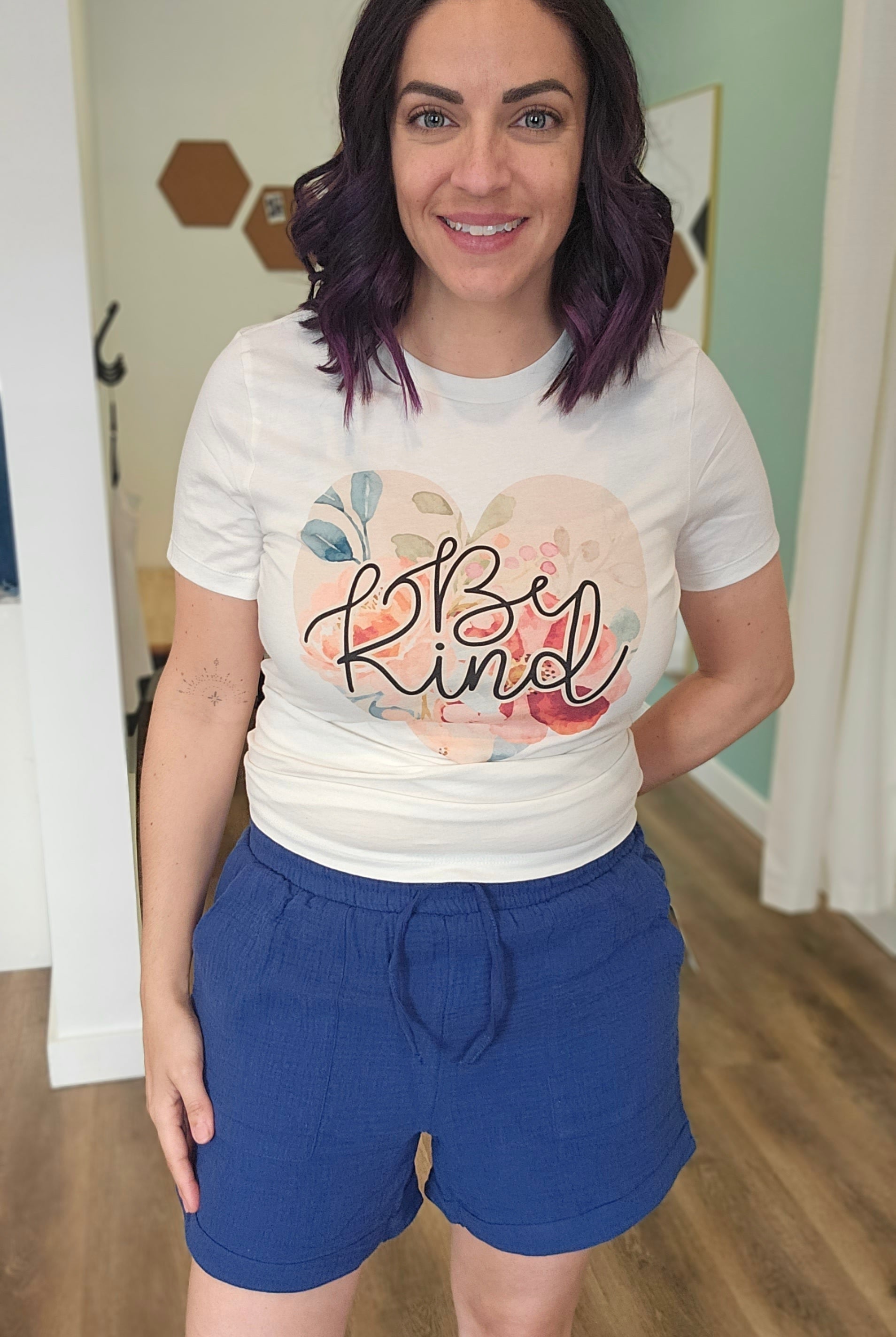 Shop Sonia Gauzy Drawstring Shorts - Navy-Shorts at Ruby Joy Boutique, a Women's Clothing Store in Pickerington, Ohio