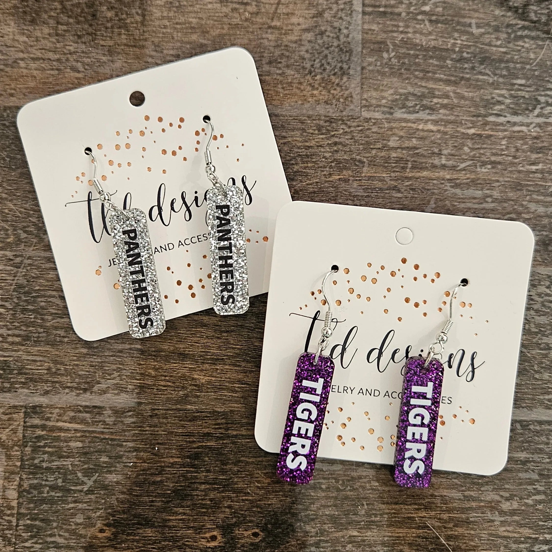 Shop Spirit Dangle Earrings - Panthers- at Ruby Joy Boutique, a Women's Clothing Store in Pickerington, Ohio