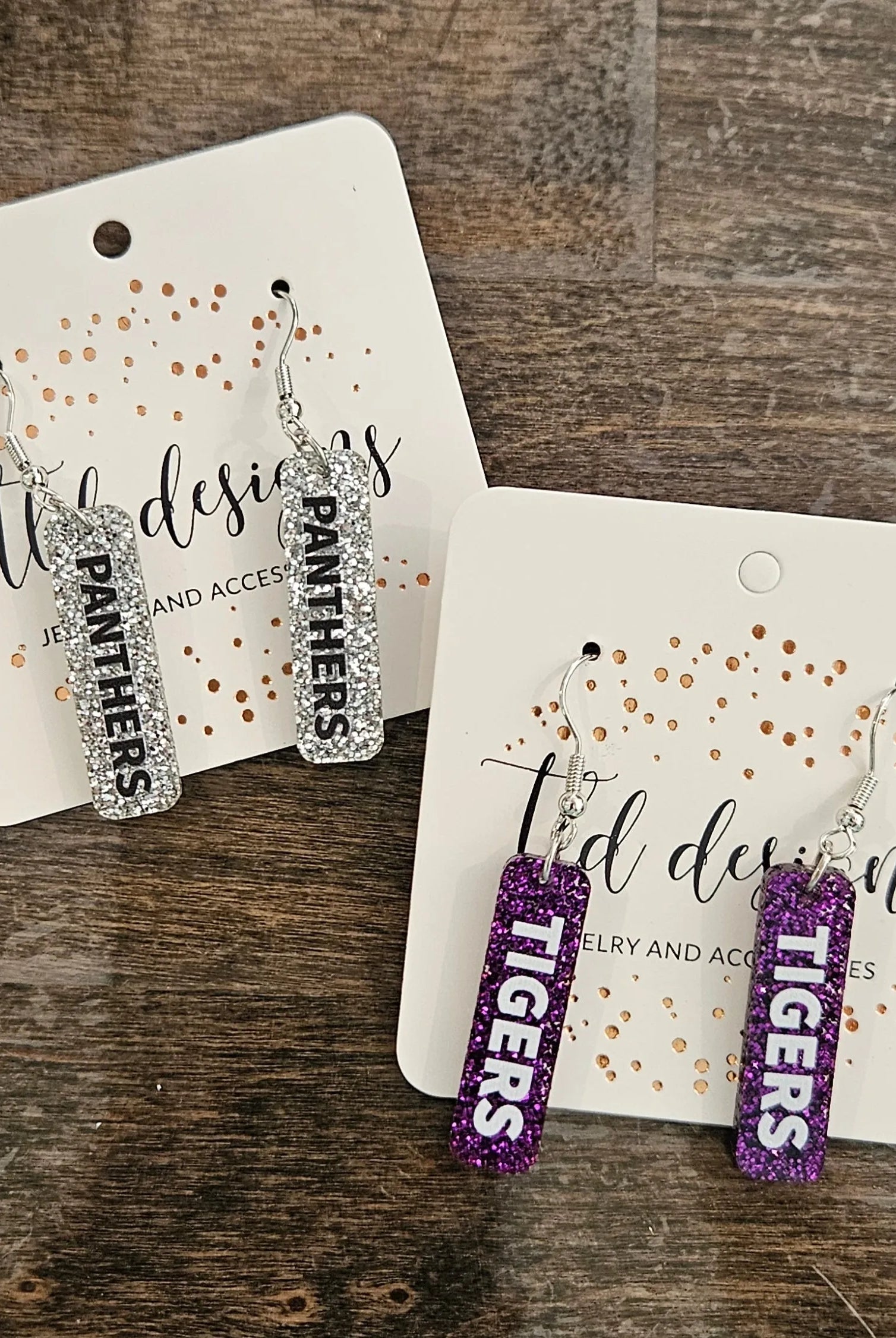 Shop Spirit Dangle Earrings - Panthers- at Ruby Joy Boutique, a Women's Clothing Store in Pickerington, Ohio