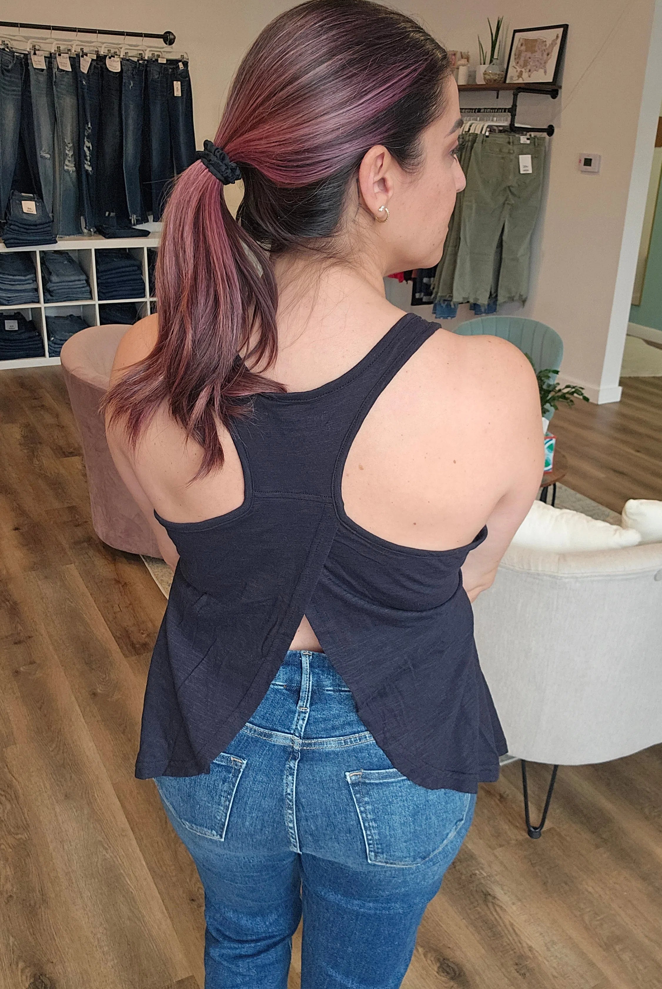 Shop Sports Mom Faux Embroidery Tank - Custom- at Ruby Joy Boutique, a Women's Clothing Store in Pickerington, Ohio