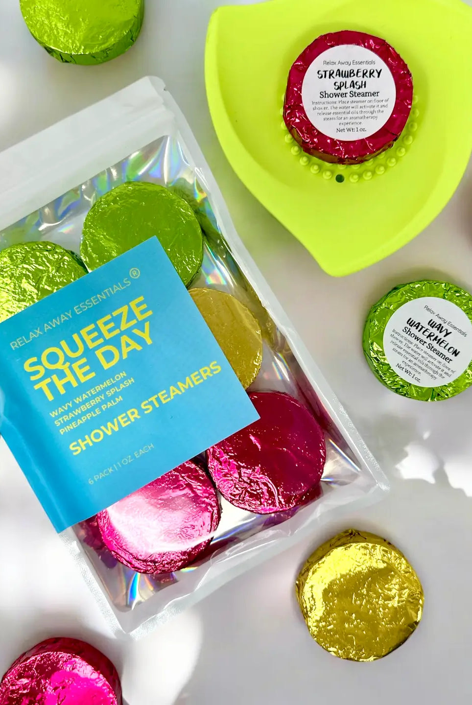 Shop Squeeze The Day Shower Steamers 6 Pack - Made in USA- at Ruby Joy Boutique, a Women's Clothing Store in Pickerington, Ohio