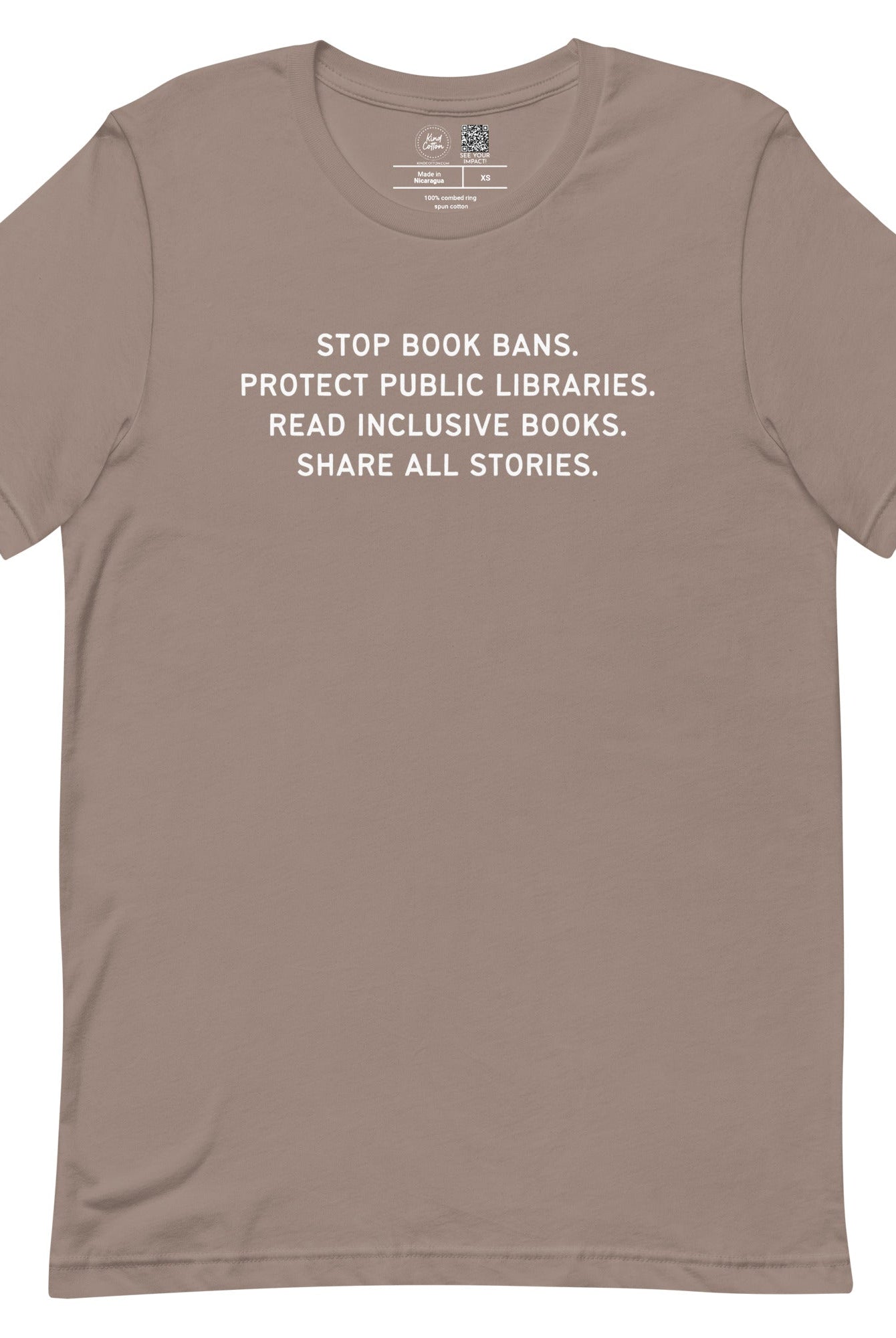 Shop Stop Book Bans Classic Tee-Pebble at Ruby Joy Boutique, a Women's Clothing Store in Pickerington, Ohio