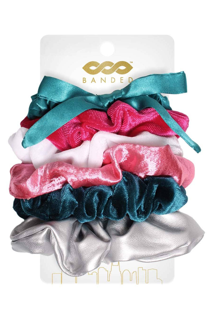 Shop Sugarplum - 6 Pack Scrunchies- at Ruby Joy Boutique, a Women's Clothing Store in Pickerington, Ohio