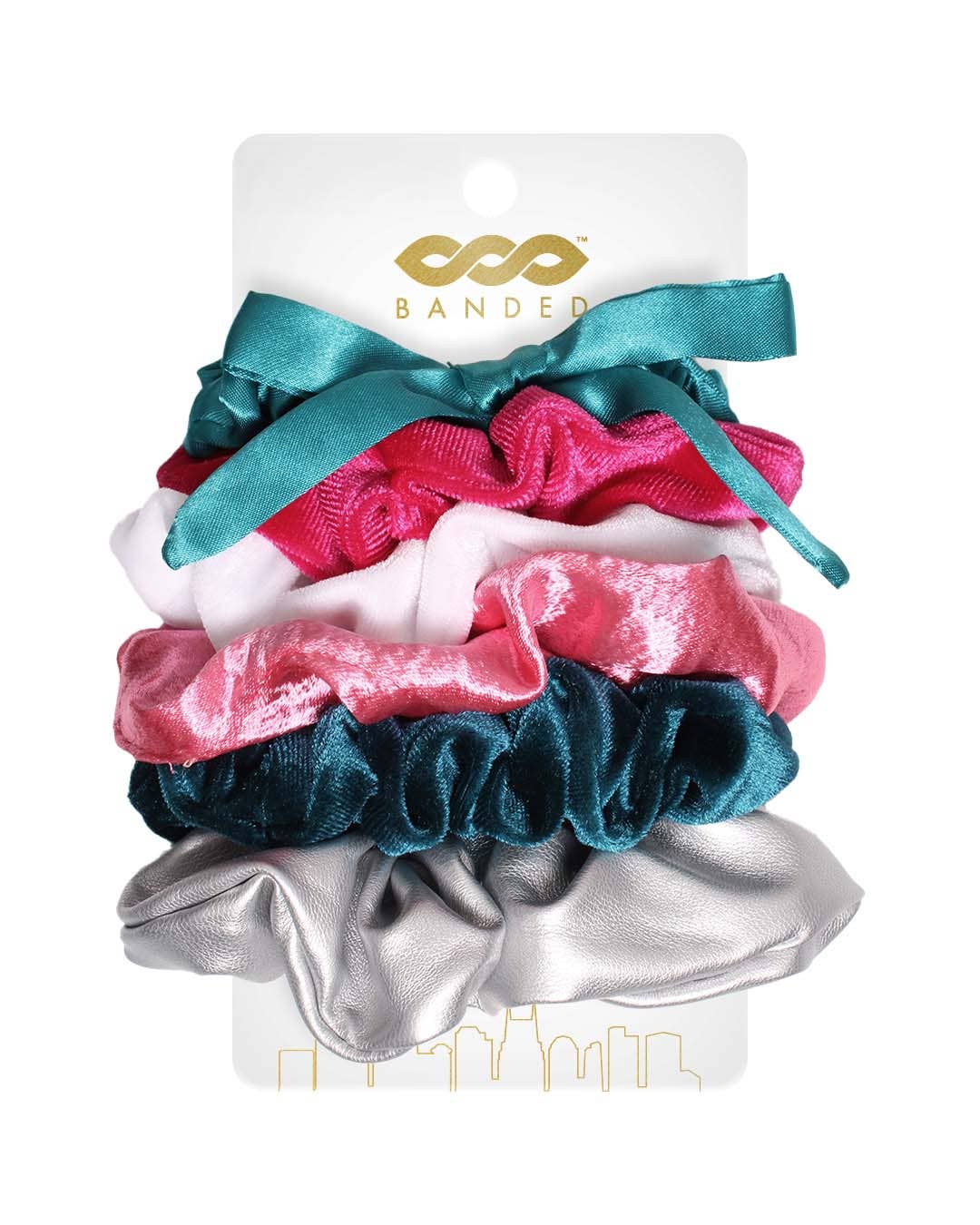 Shop Sugarplum - 6 Pack Scrunchies- at Ruby Joy Boutique, a Women's Clothing Store in Pickerington, Ohio